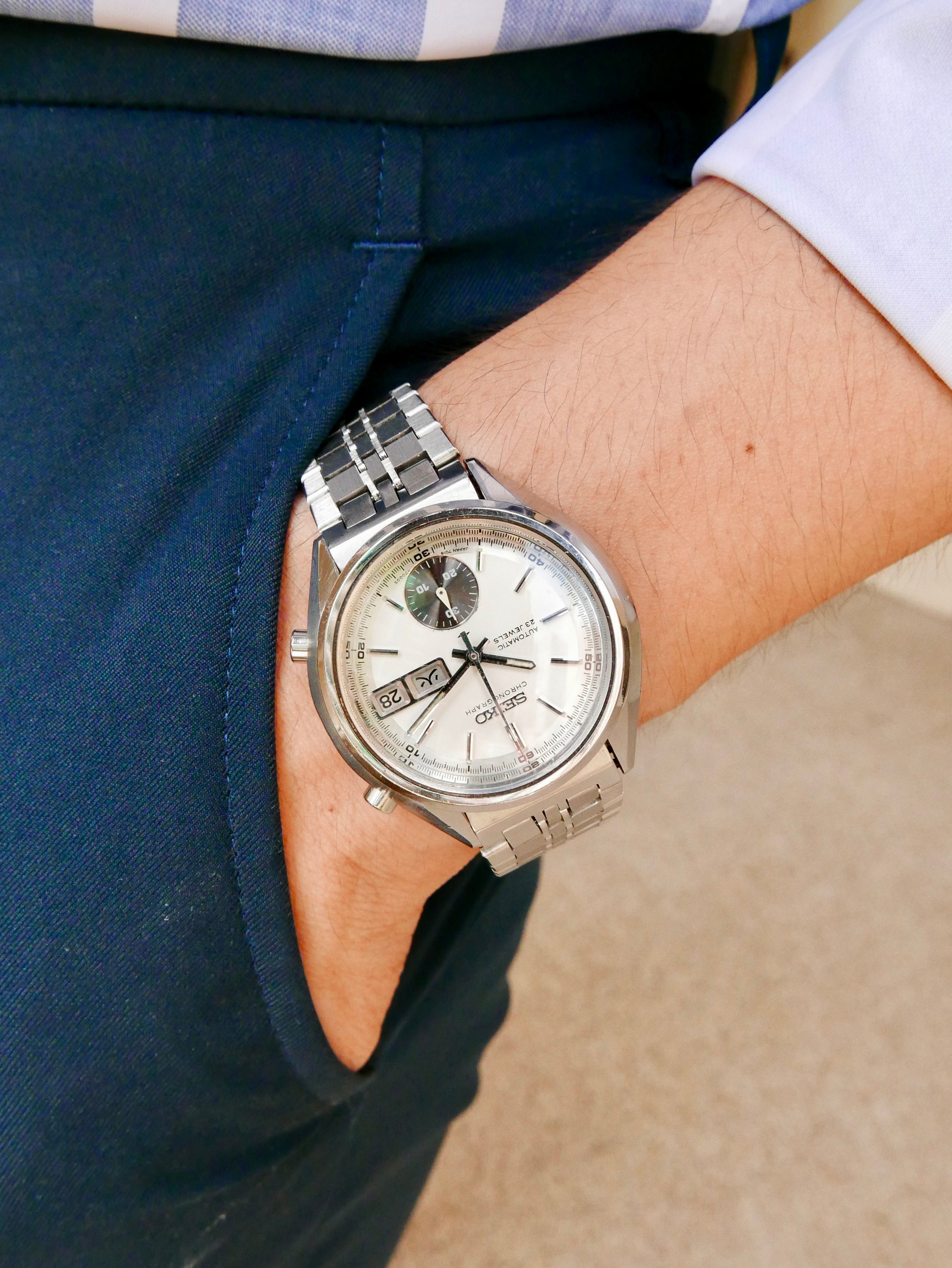 Vintage Seiko Chronograph 7018-7000 "One-Eyed Panda"