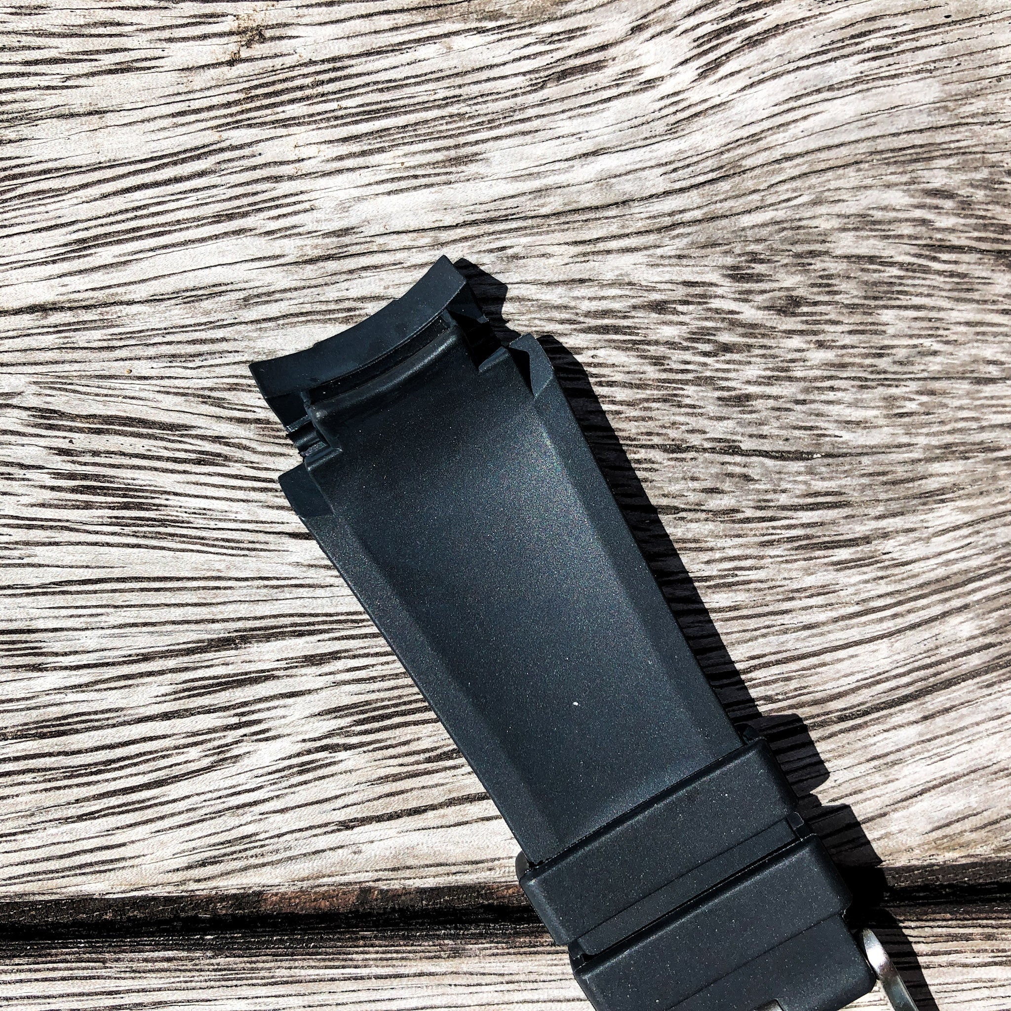 Aqua Series | Black with Blue Line Rubber Watch Strap For Rolex Deepsea with Curved End - Samurai Vintage Co.