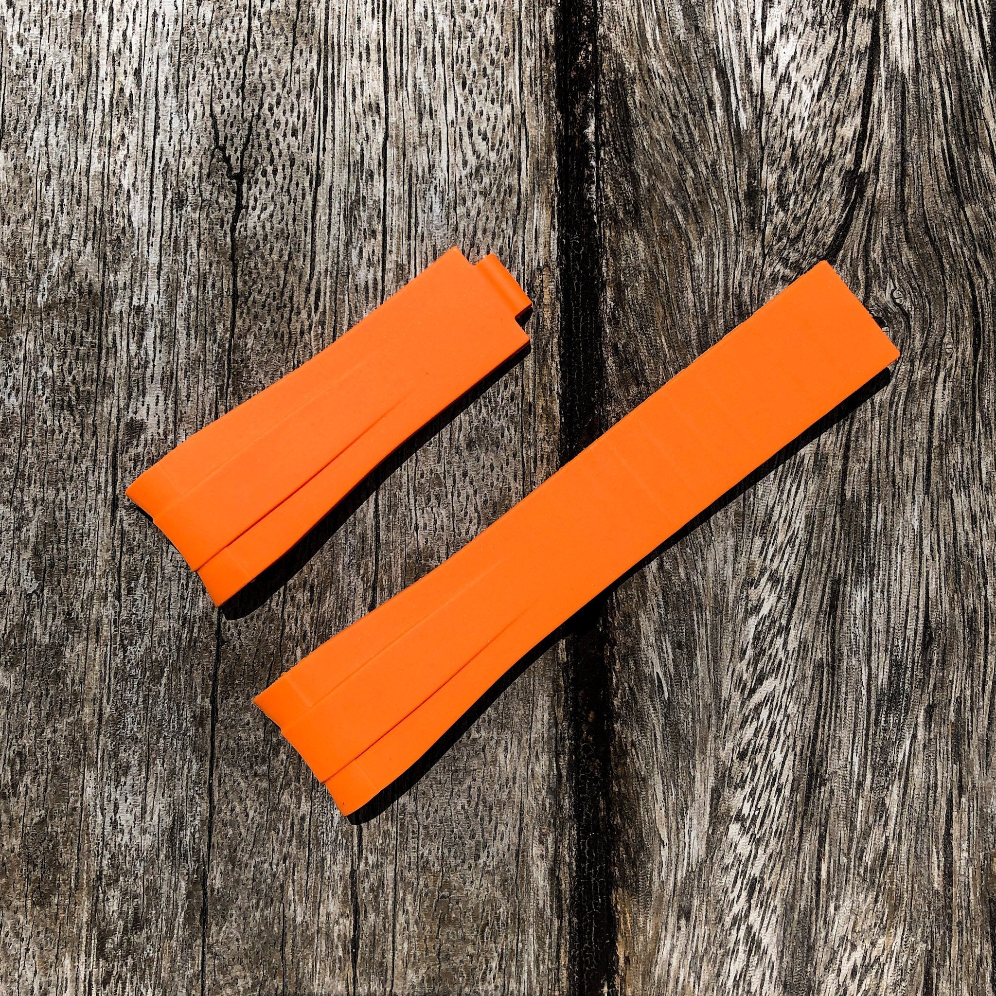 Aqua Series | Orange Rubber Watch Strap For Rolex with Curved End - Samurai Vintage Co.