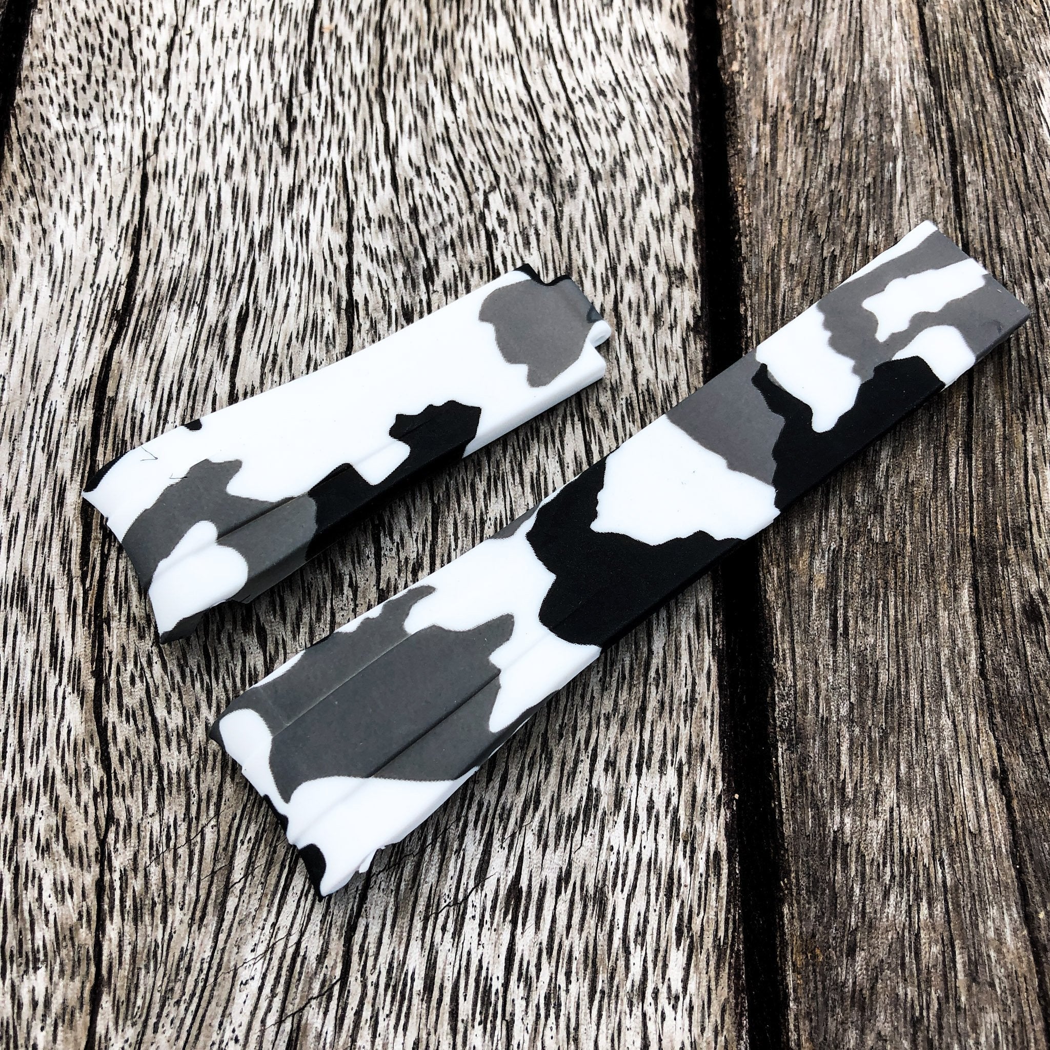 Aqua Series | White Camouflage Rubber Watch Strap For Rolex with Curved End - Samurai Vintage Co.