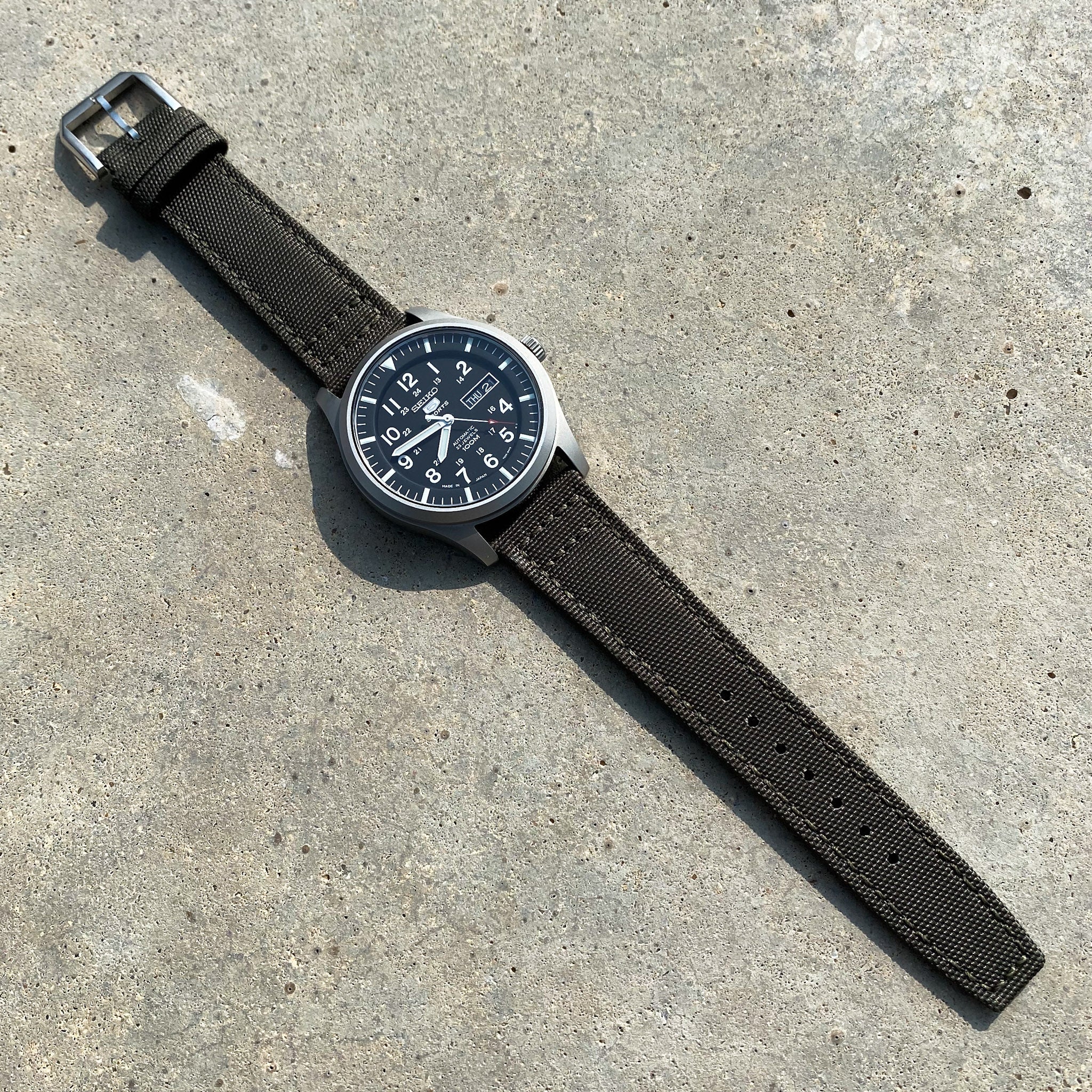 Army Green | Pilot Nylon Watch Strap - Samurai Vintage Co.