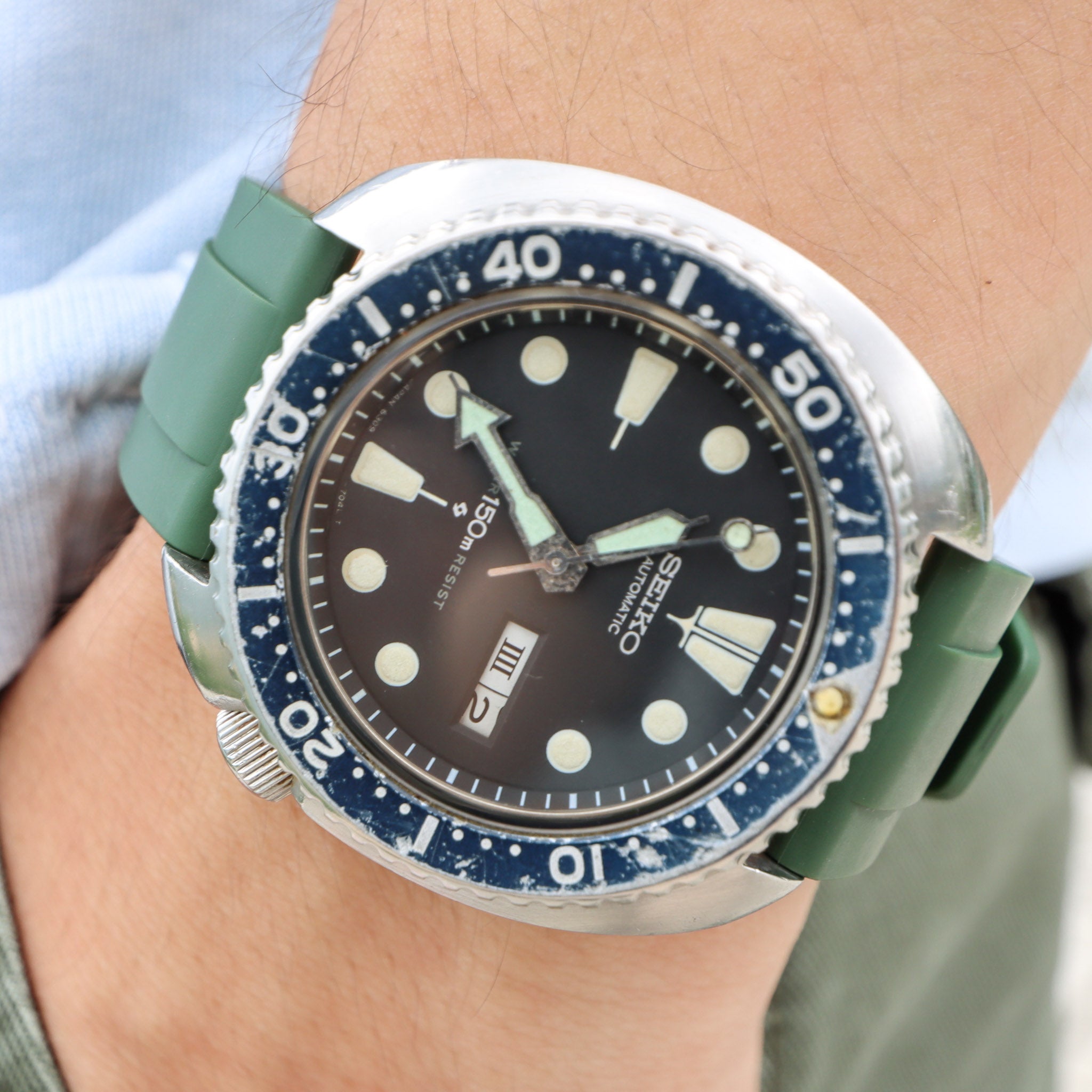 Basil Green | Flexi Rubber Series Watch Strap (with quick release) - Samurai Vintage Co.