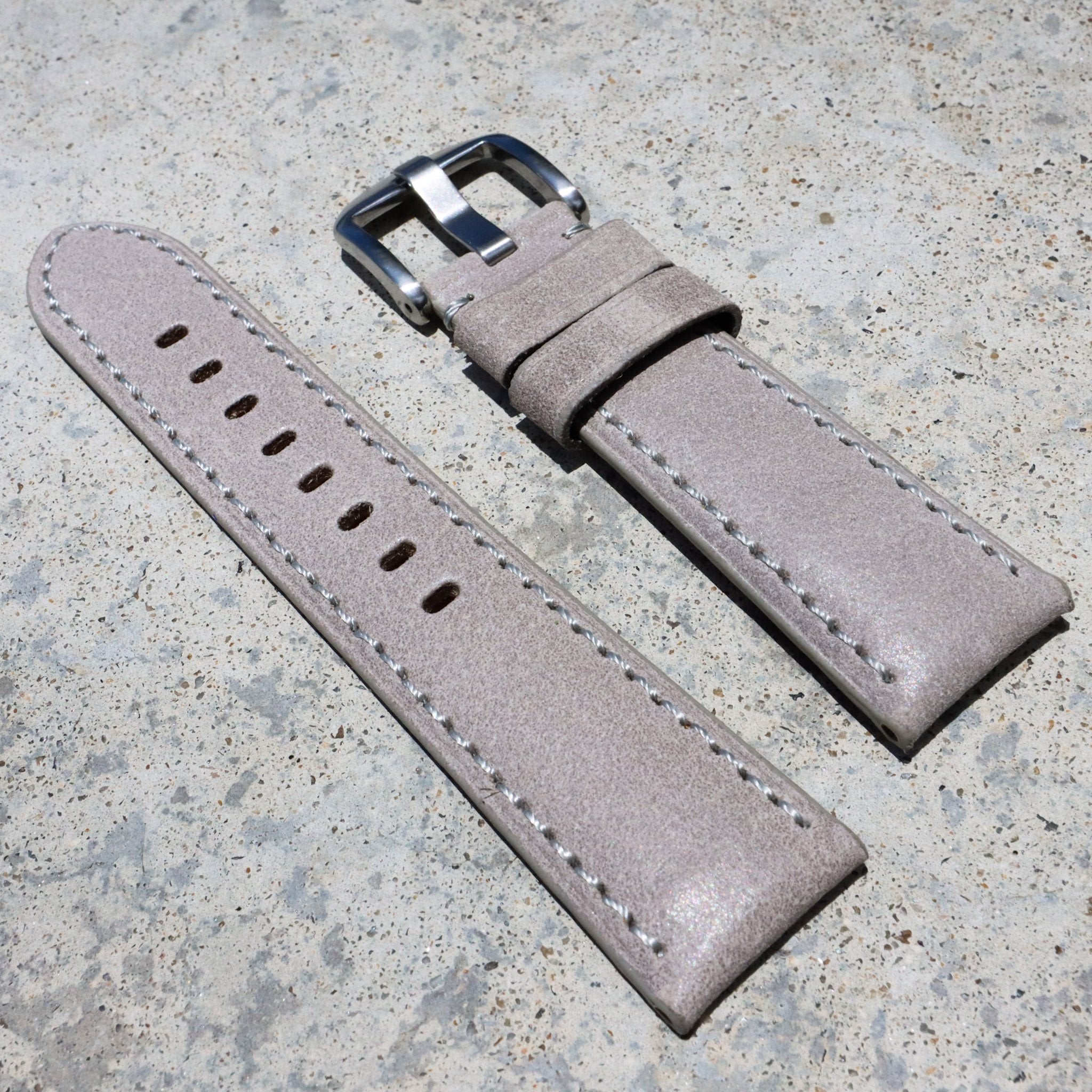 Cloud Grey | Calfskin Italian Leather Watch Strap - Samurai Vintage Co.