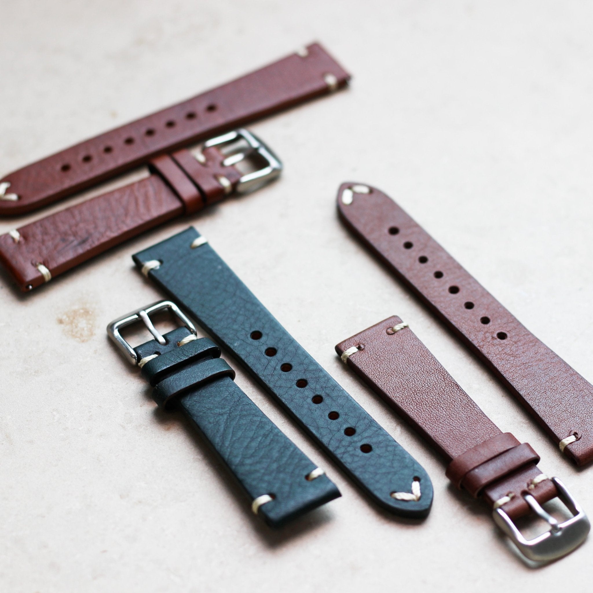 Deep Green | Calf Leather Watch Strap - Samurai Vintage Co.