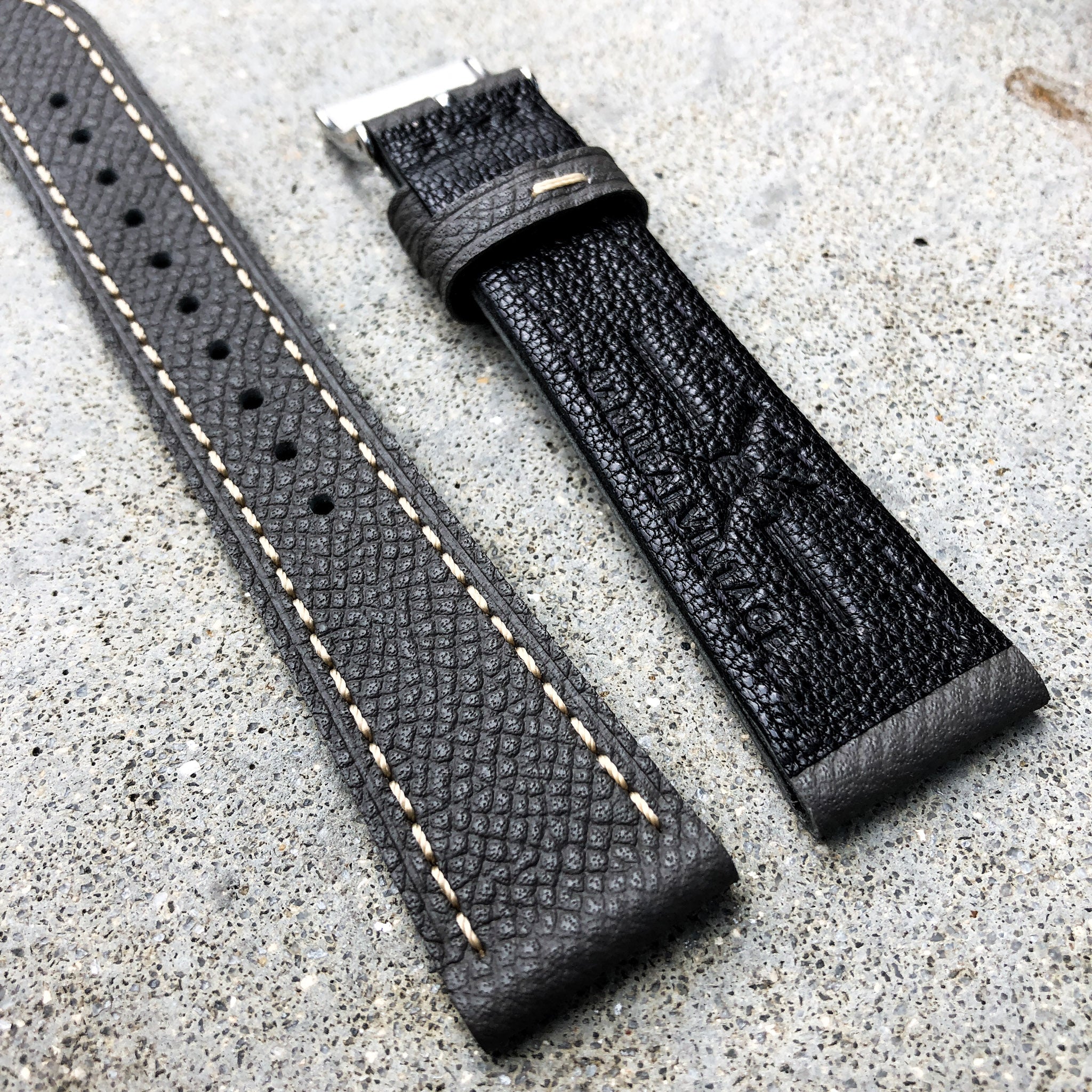 Elephant Grey | Grand Italian Calf Leather Watch Strap - Samurai Vintage Co.