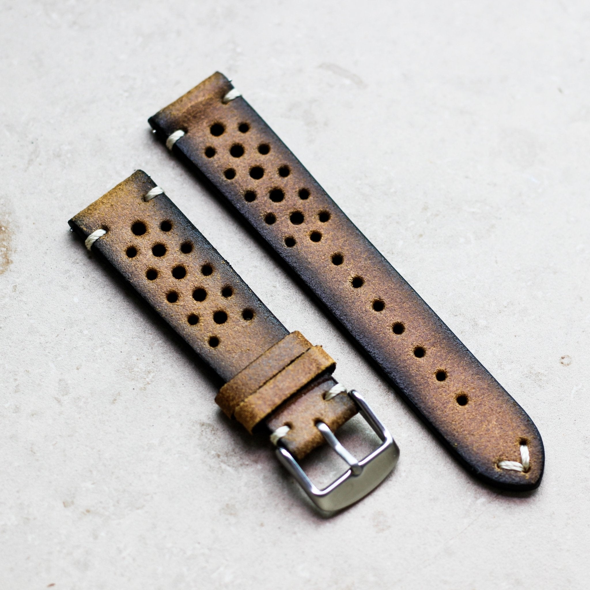 Imola Brown | Rally Racing Italian Calf Leather Watch Strap - Samurai Vintage Co.