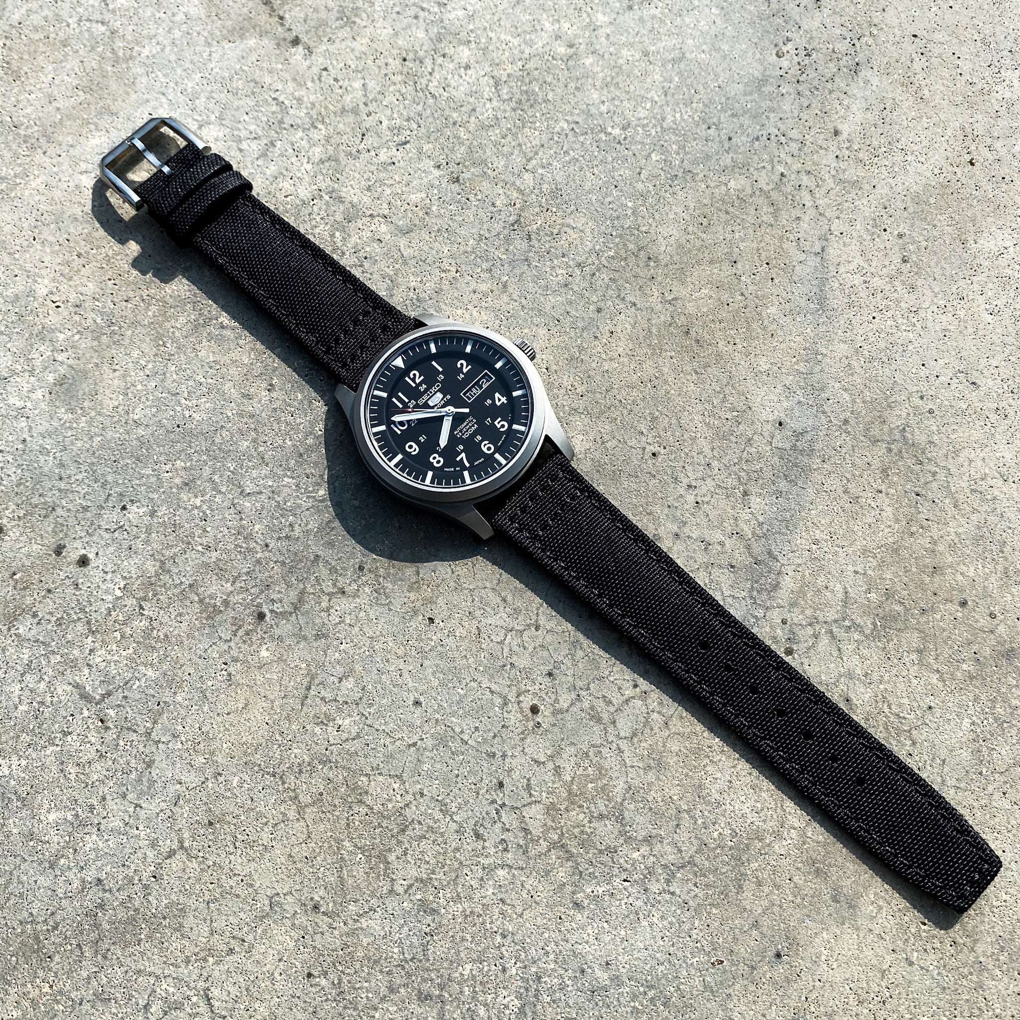 Jet Black | Pilot Nylon Watch Strap - Samurai Vintage Co.
