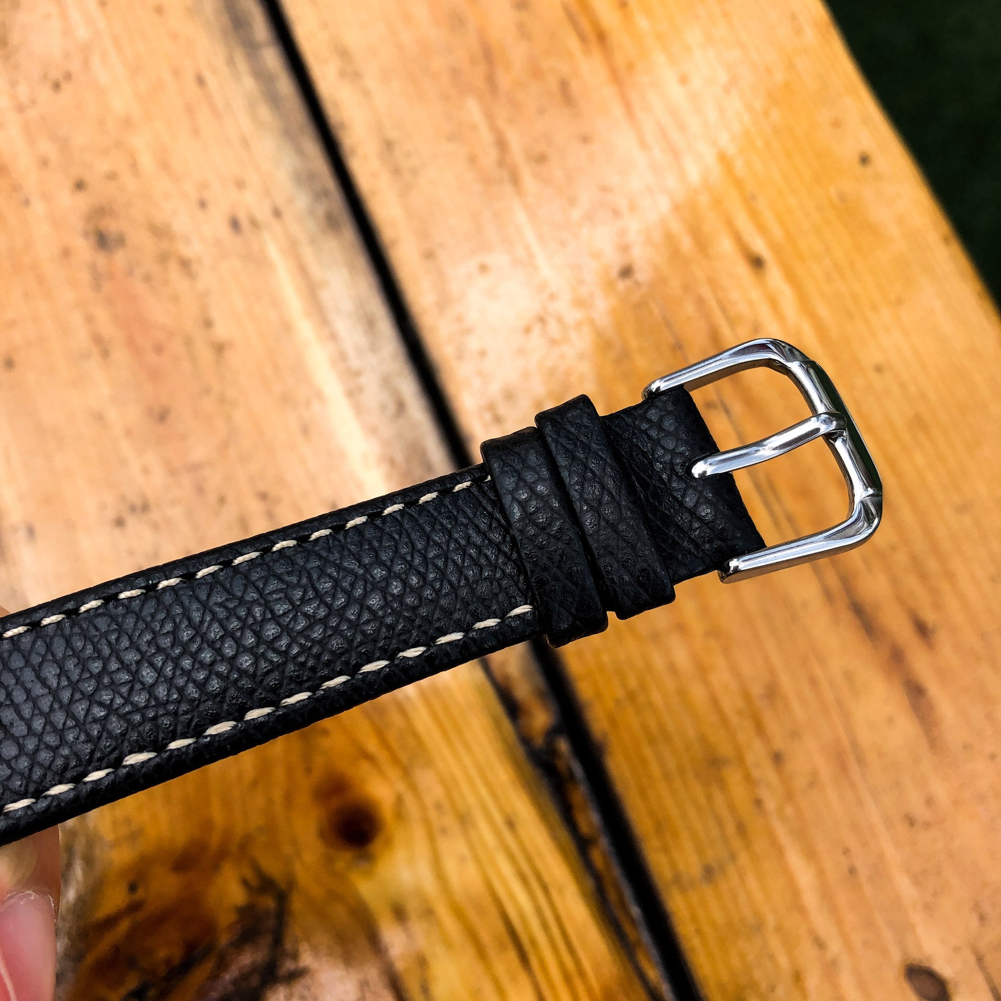 Midnight Black | Elegant Italian Calf Leather Watch Strap - Samurai Vintage Co.