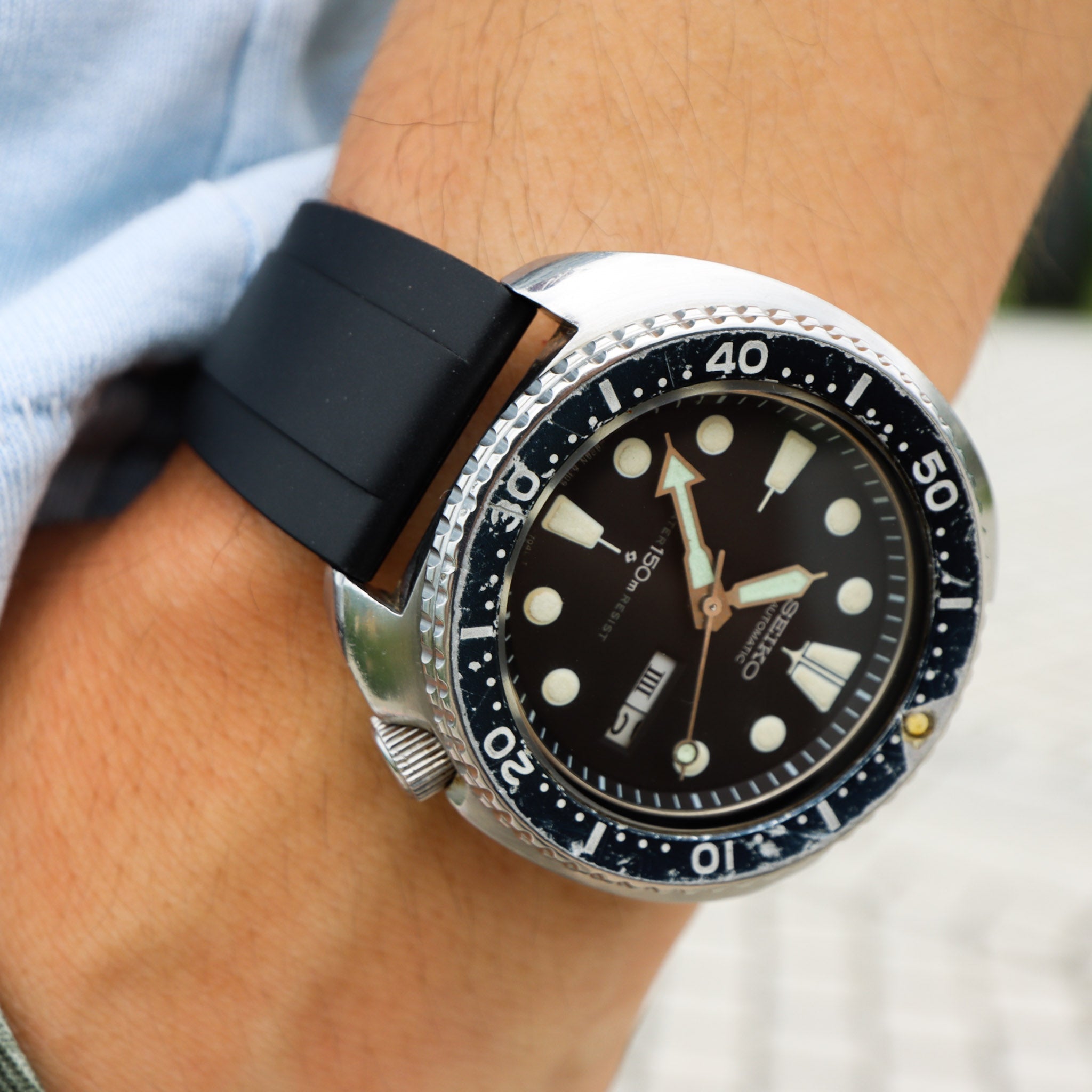 Midnight Black | Flexi Rubber Series Watch Strap (with quick release) - Samurai Vintage Co.