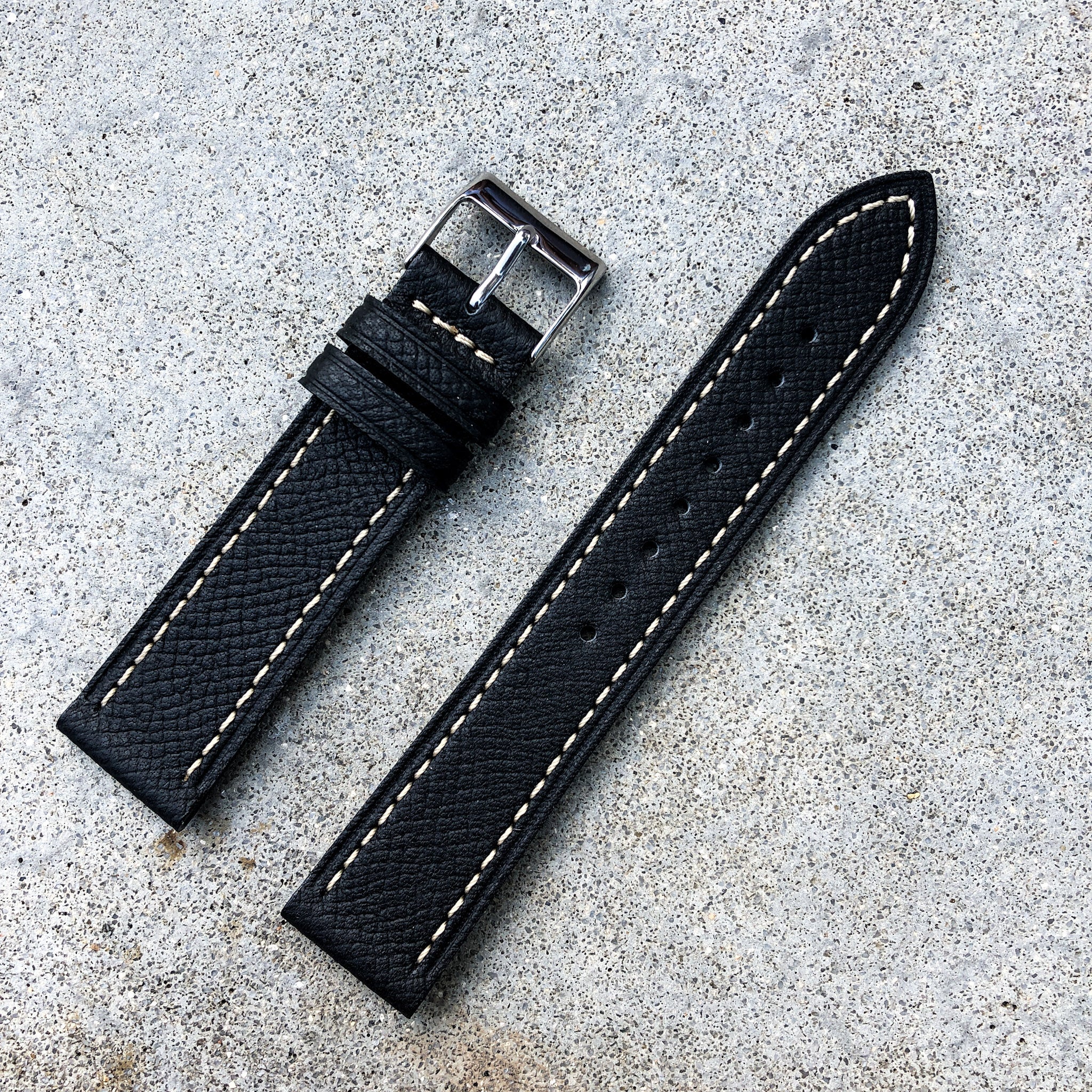 Midnight Black | Grand Italian Calf Leather Watch Strap - Samurai Vintage Co.