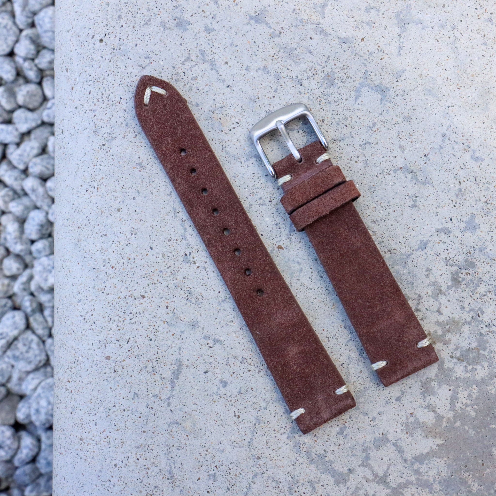 Mocha Brown Suede | Heritage Suede Italian Calf Leather Watch Strap - Samurai Vintage Co.