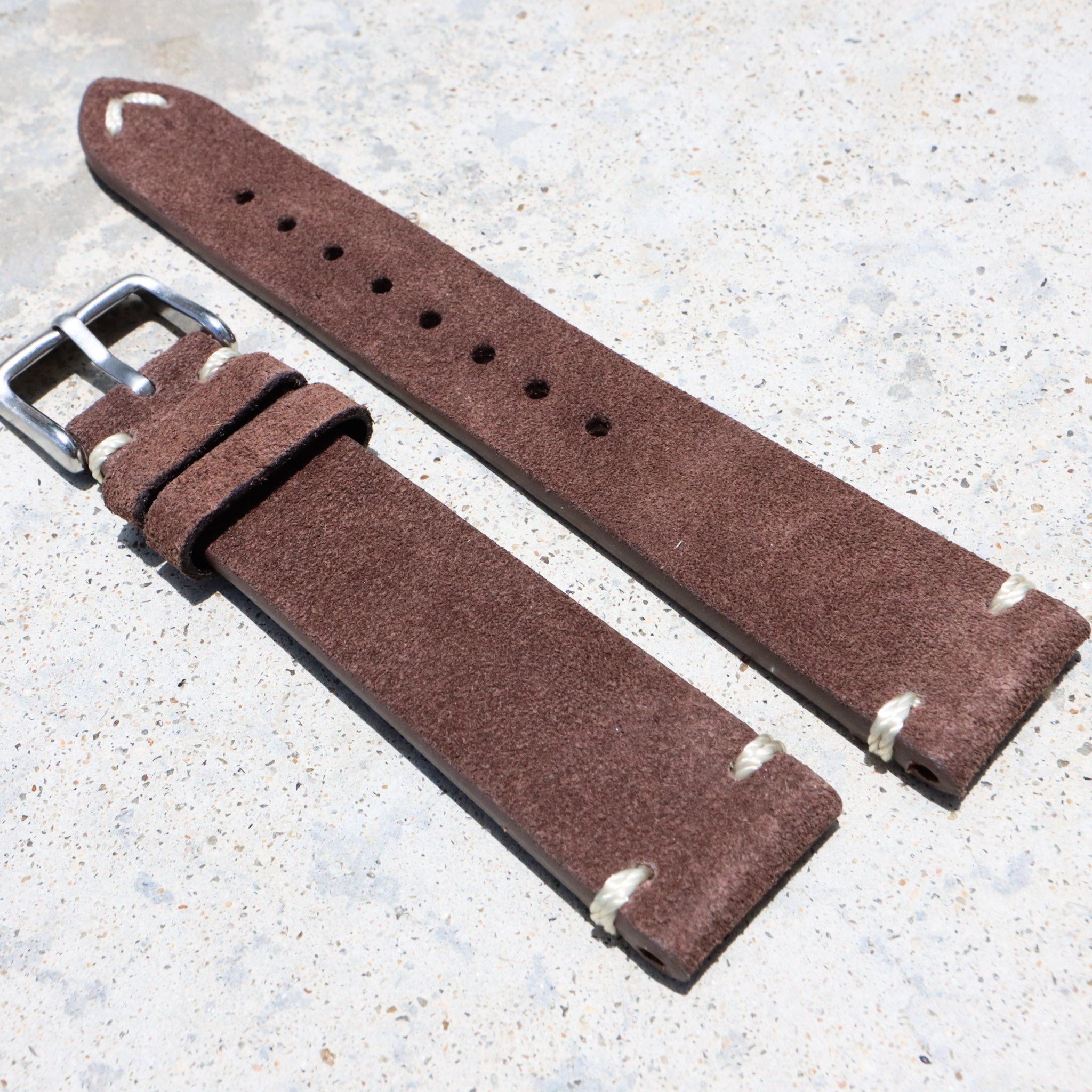 Mocha Brown Suede | Heritage Suede Italian Calf Leather Watch Strap - Samurai Vintage Co.
