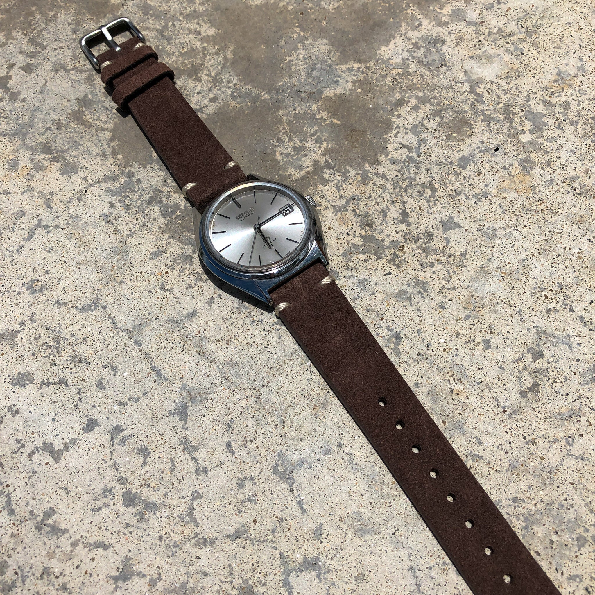 Mocha Brown Suede | Heritage Suede Italian Calf Leather Watch Strap - Samurai Vintage Co.