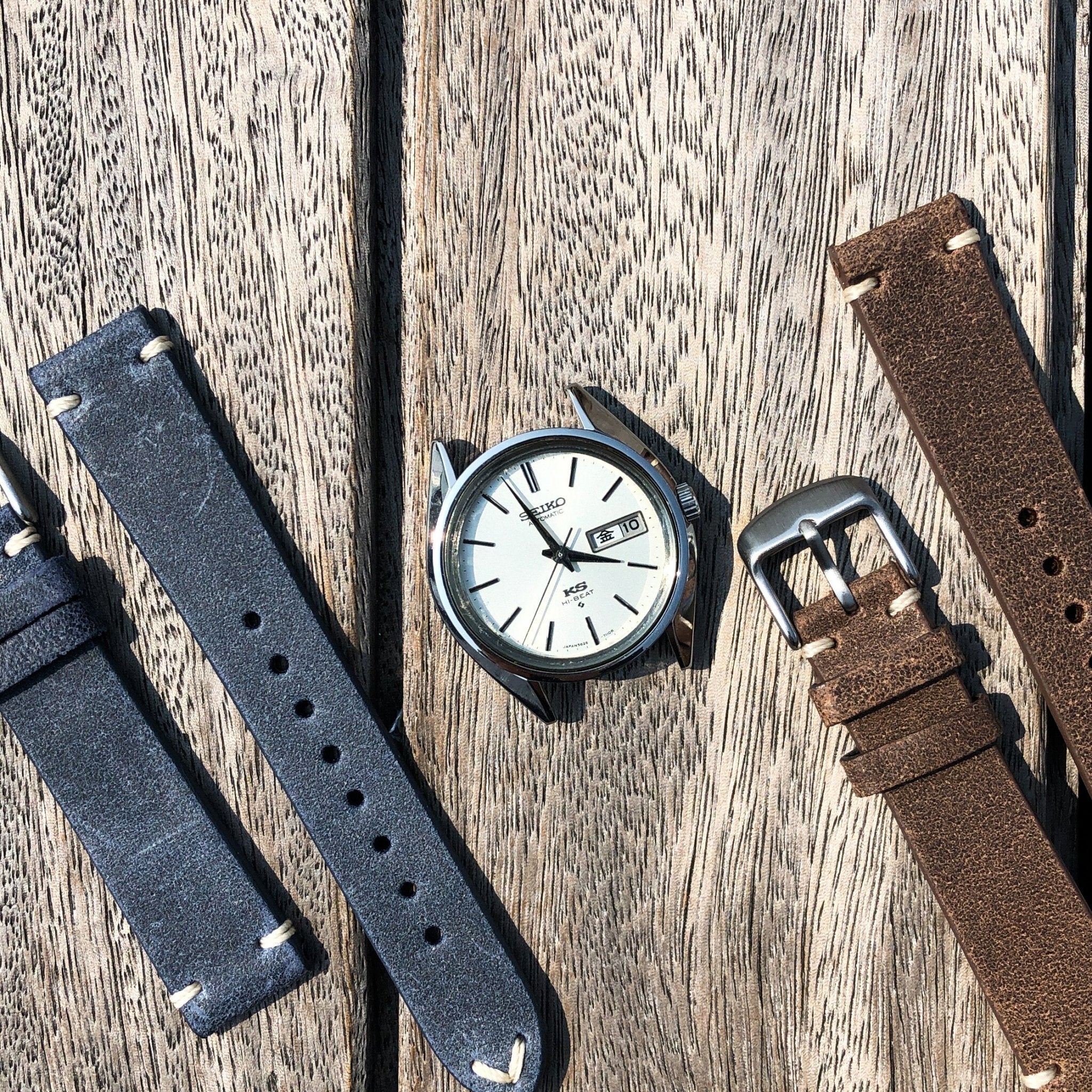 Navy Blue | Heritage Italian Calf Leather Watch Strap - Samurai Vintage Co.