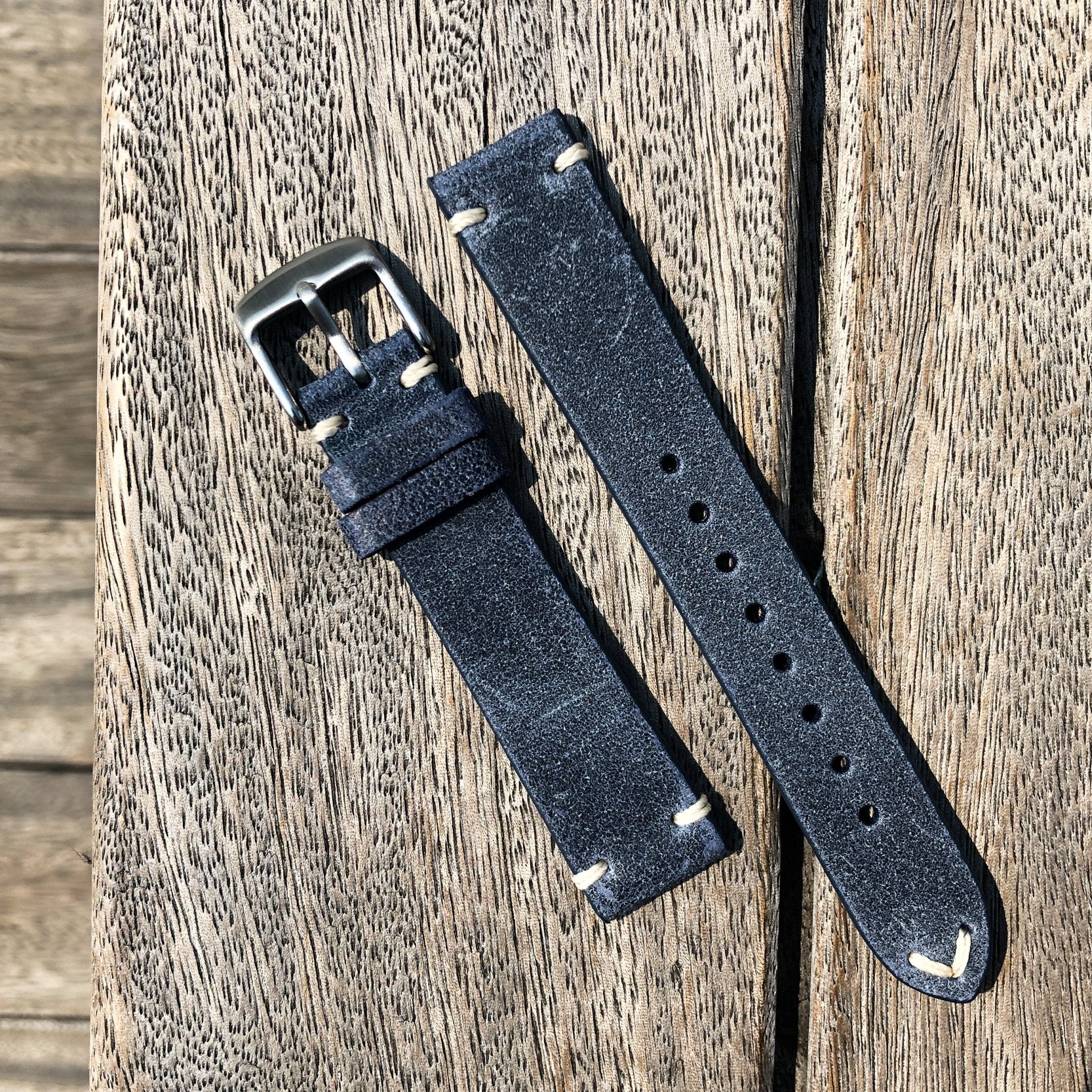 Navy Blue | Heritage Italian Calf Leather Watch Strap - Samurai Vintage Co.