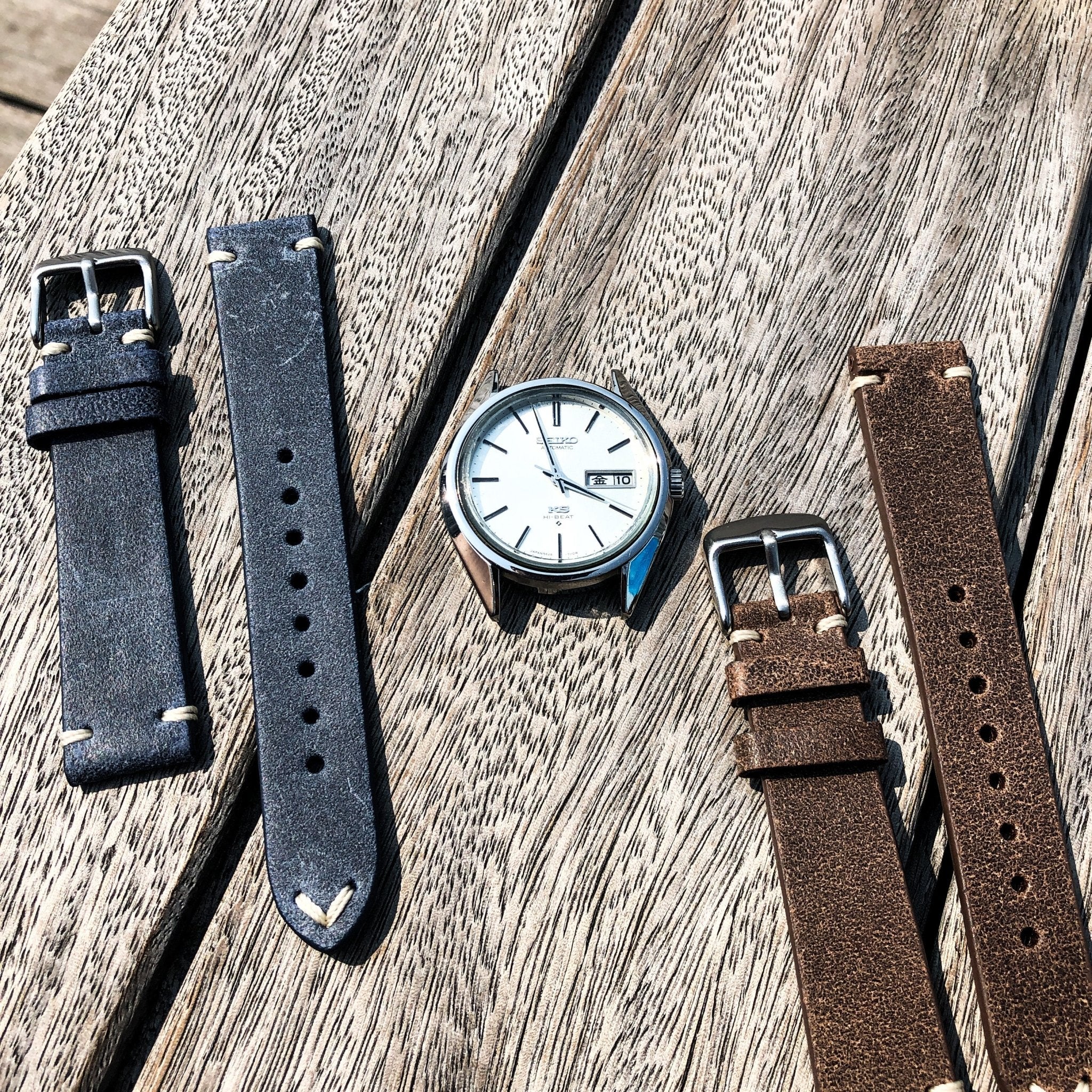 Navy Blue | Heritage Italian Calf Leather Watch Strap - Samurai Vintage Co.