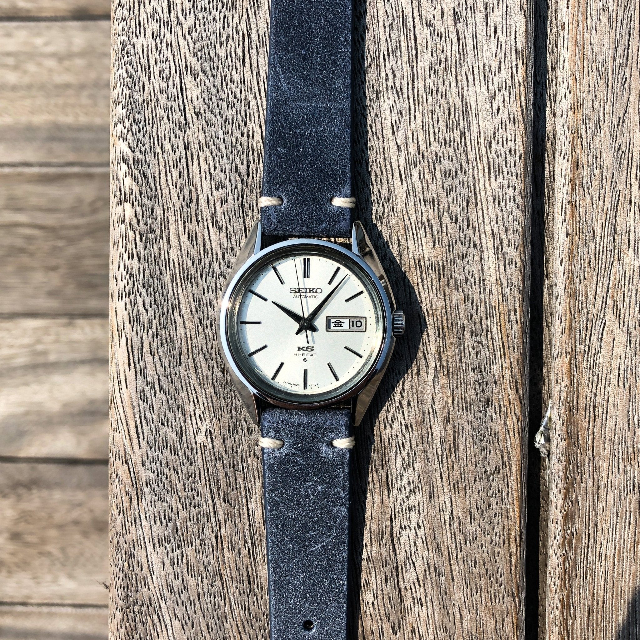 Navy Blue | Heritage Italian Calf Leather Watch Strap - Samurai Vintage Co.