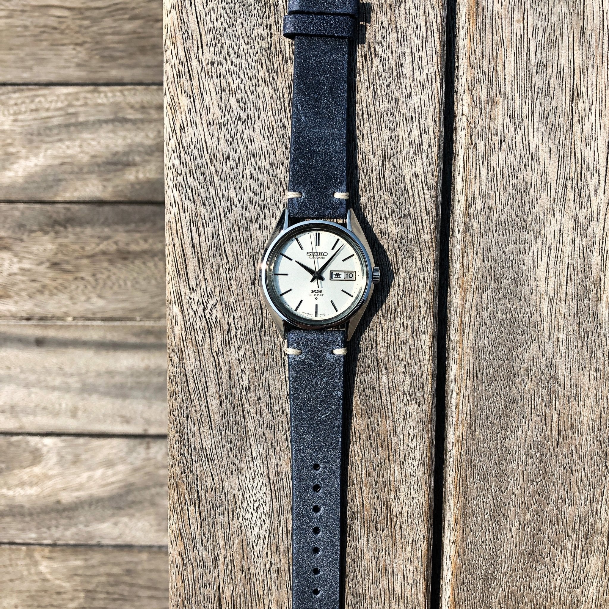 Navy Blue | Heritage Italian Calf Leather Watch Strap - Samurai Vintage Co.