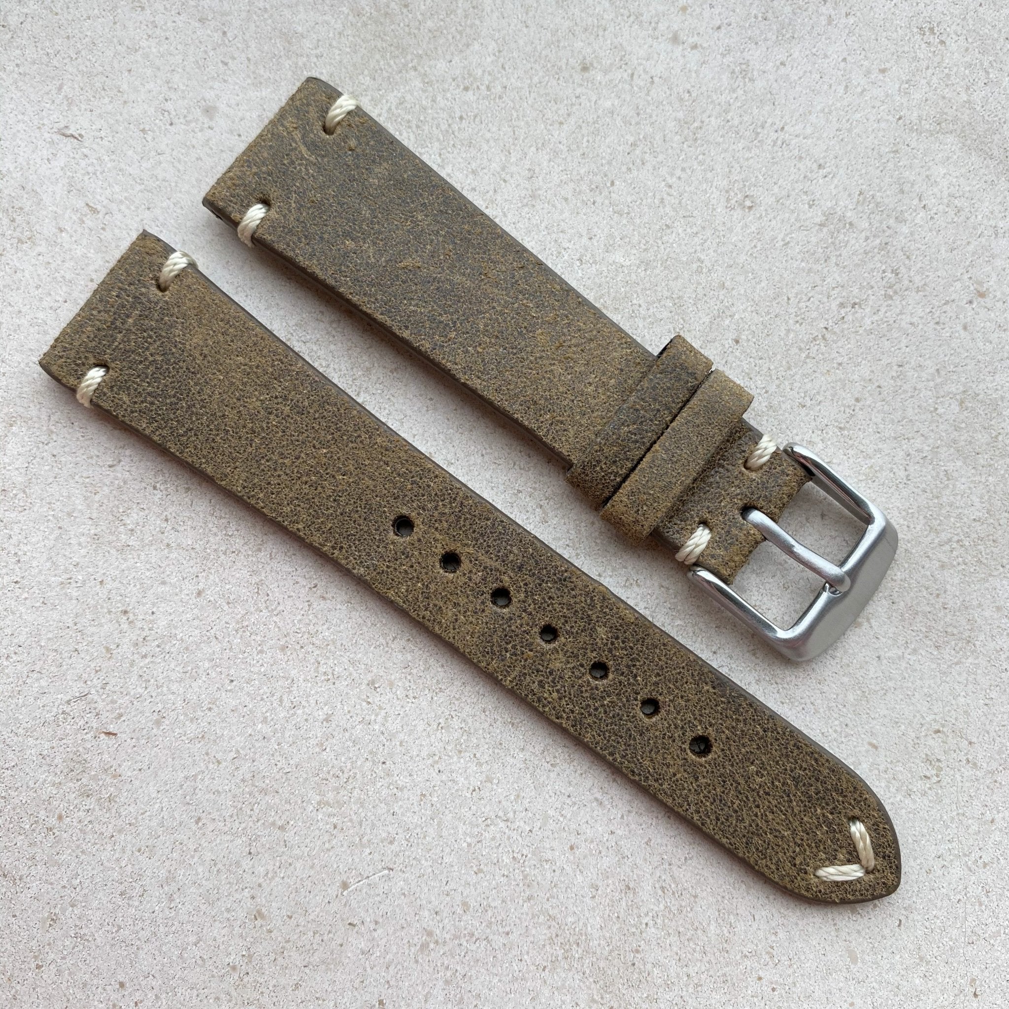 Olive Green | Heritage Italian Calf Leather Watch Strap - Samurai Vintage Co.