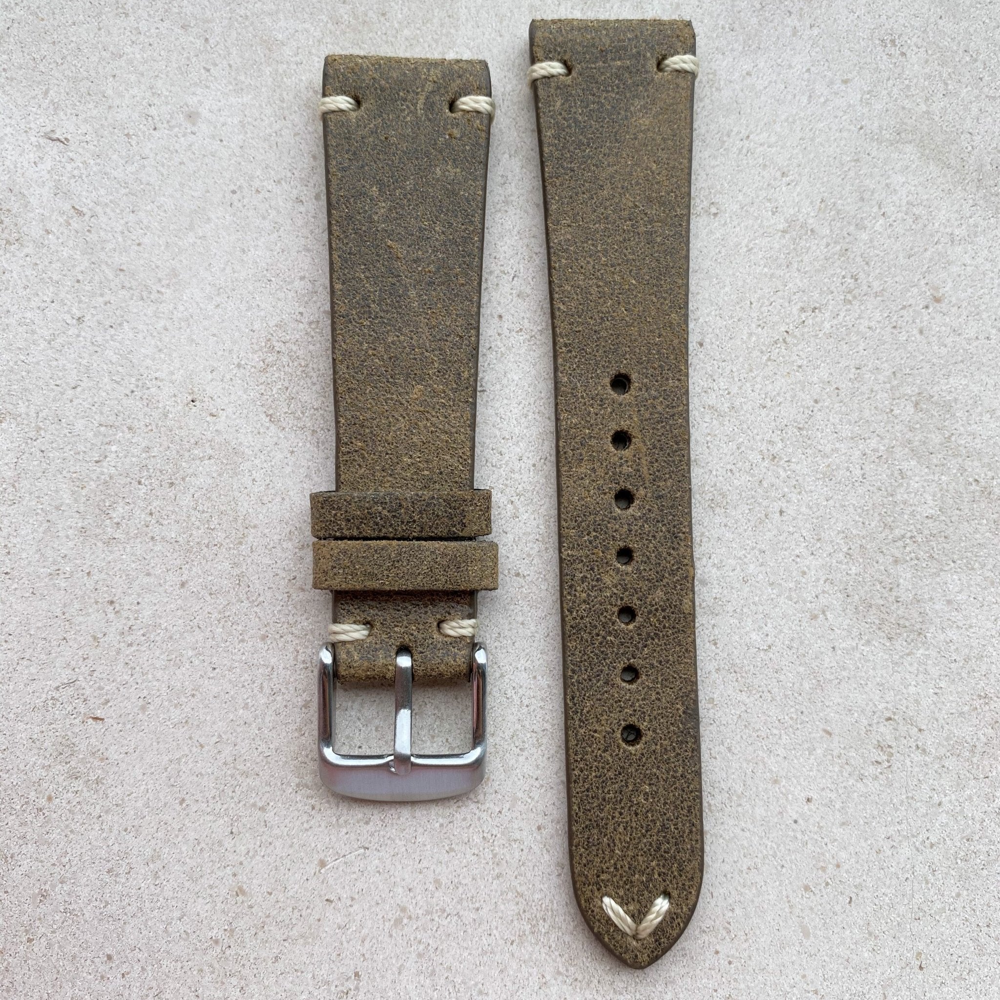 Olive Green | Heritage Italian Calf Leather Watch Strap - Samurai Vintage Co.
