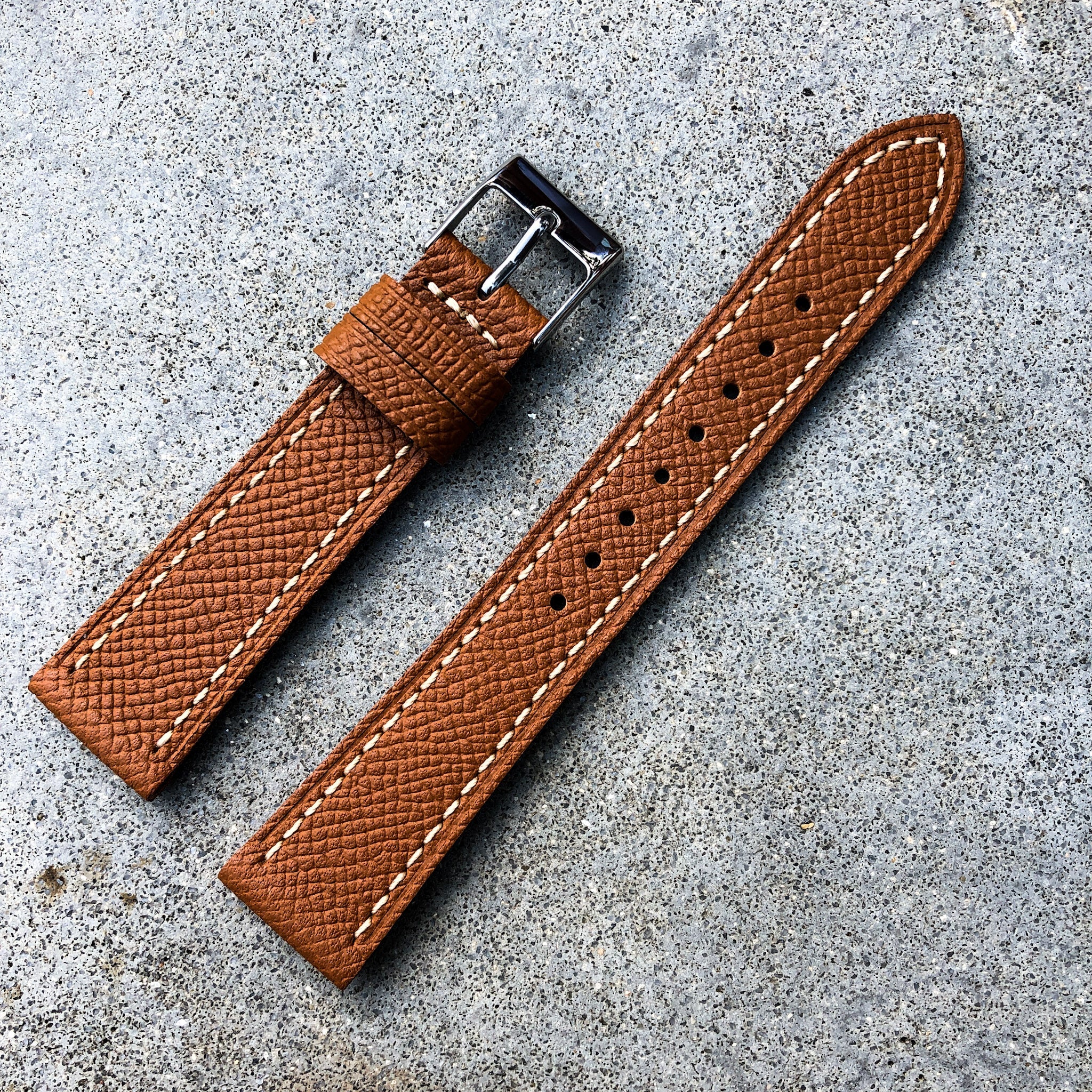 Paris Orange | Grand Italian Calf Leather Watch Strap - Samurai Vintage Co.