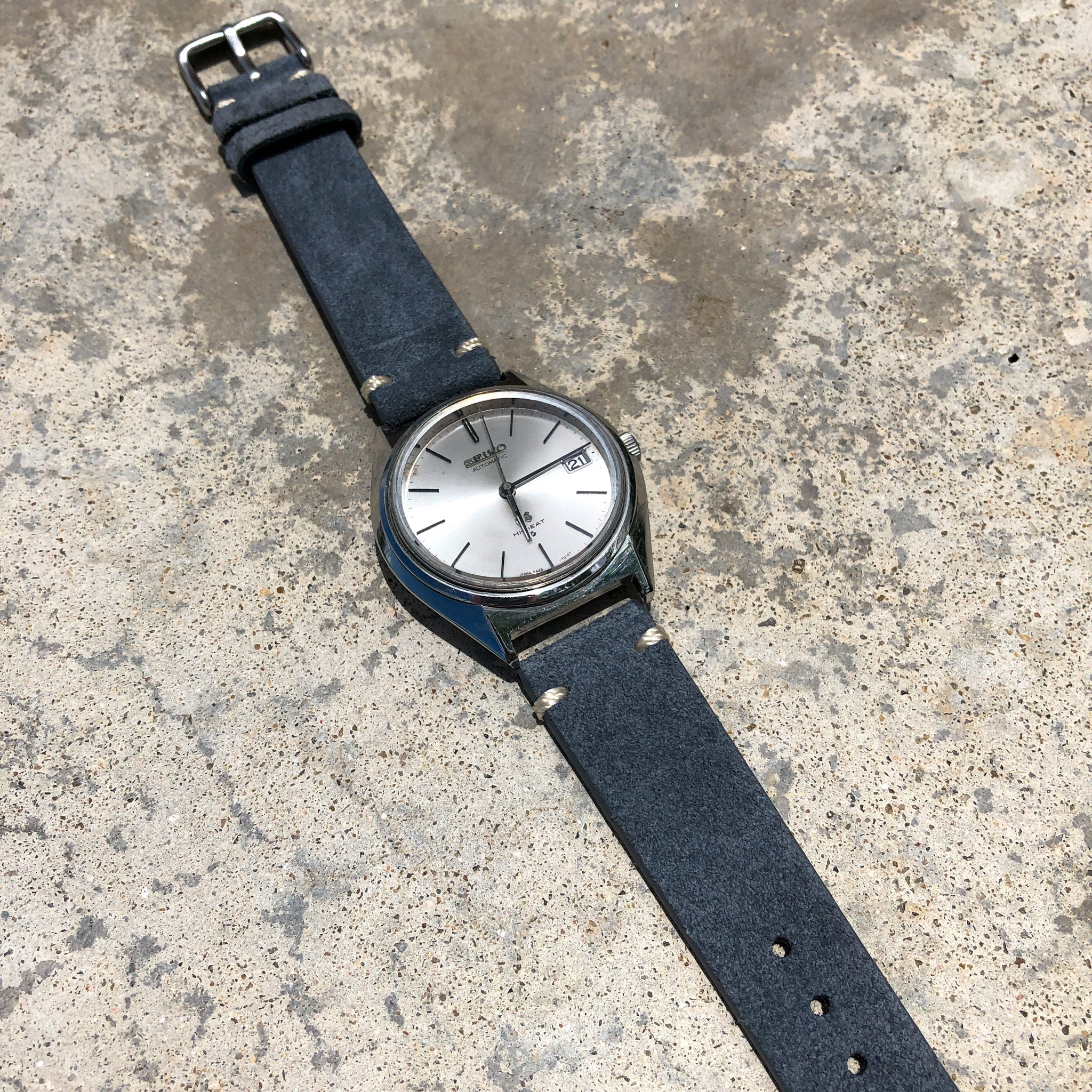 Rocky Blue Suede | Heritage Suede Italian Calf Leather Watch Strap - Samurai Vintage Co.