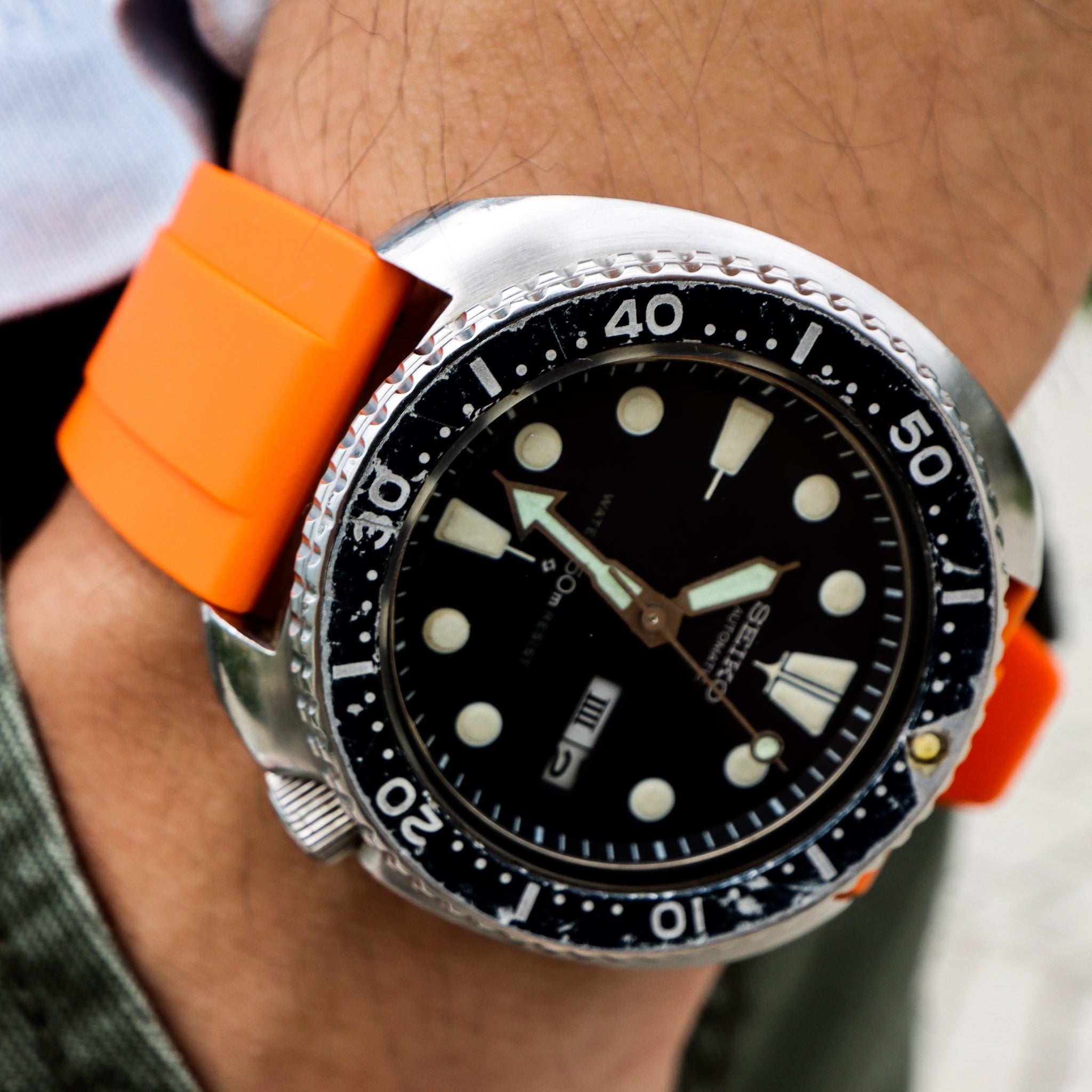 Tangerine Orange | Flexi Rubber Series Watch Strap (with quick release) - Samurai Vintage Co.
