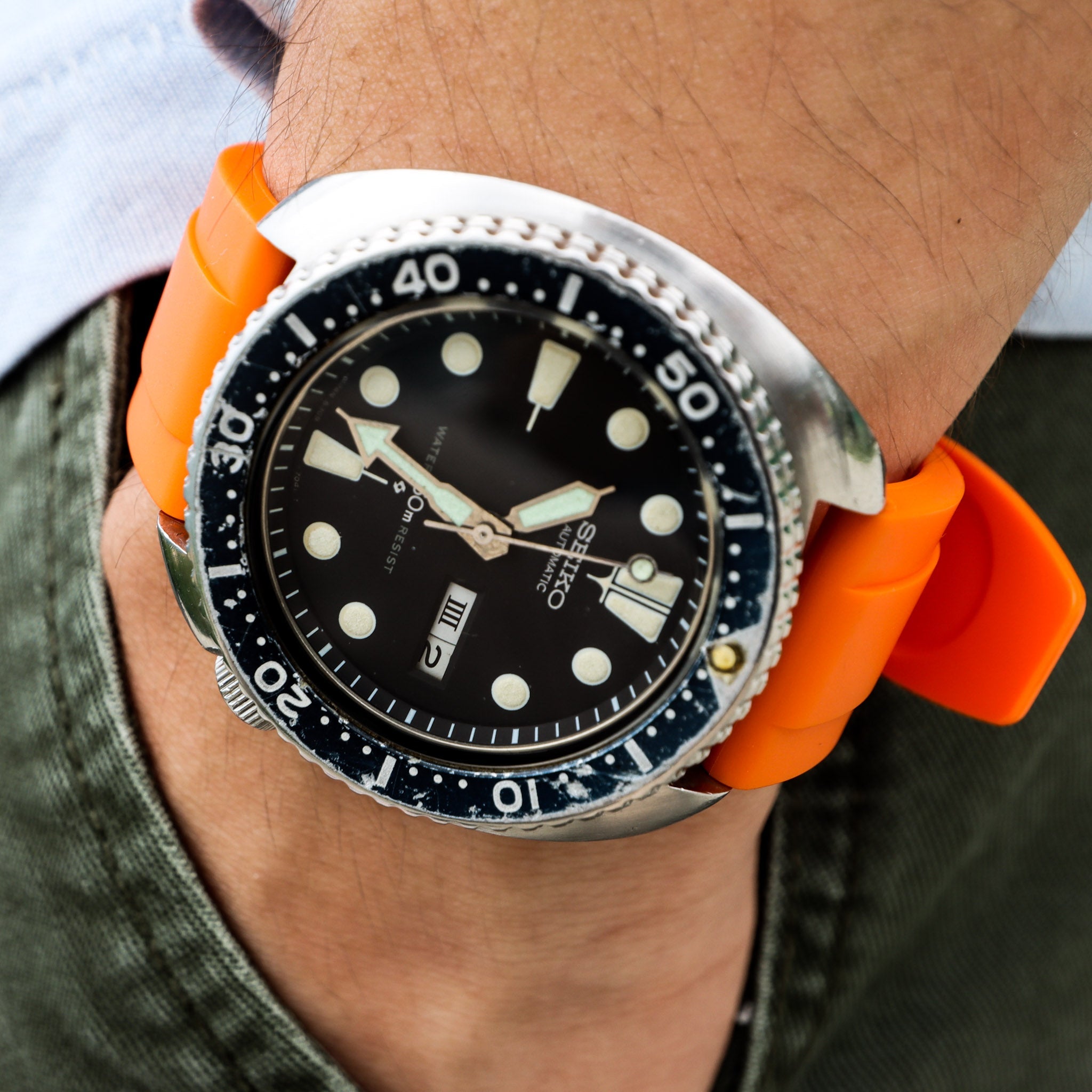Tangerine Orange | Flexi Rubber Series Watch Strap (with quick release) - Samurai Vintage Co.
