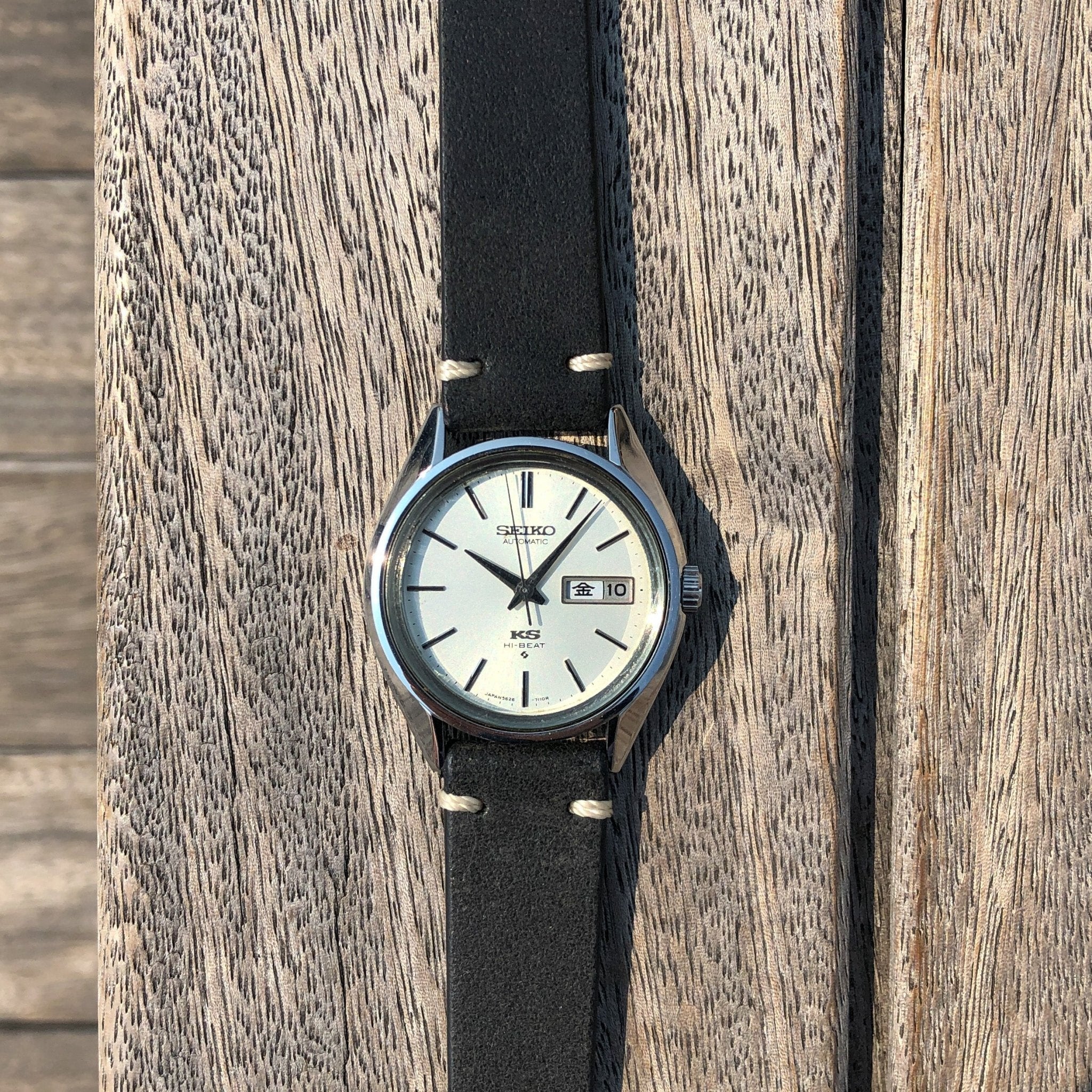 Vintage Black | Heritage Italian Calf Leather Watch Strap - Samurai Vintage Co.