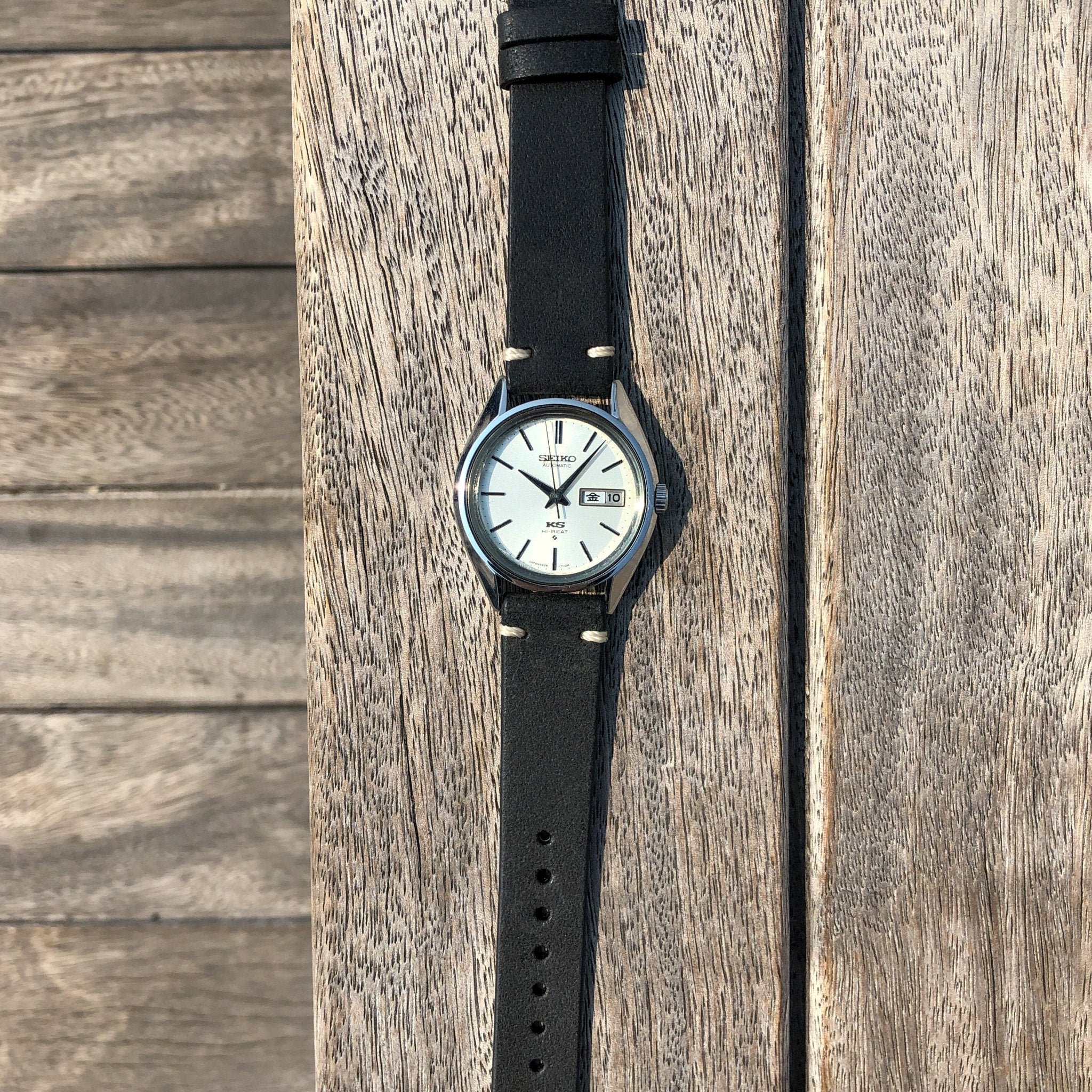 Vintage Black | Heritage Italian Calf Leather Watch Strap - Samurai Vintage Co.