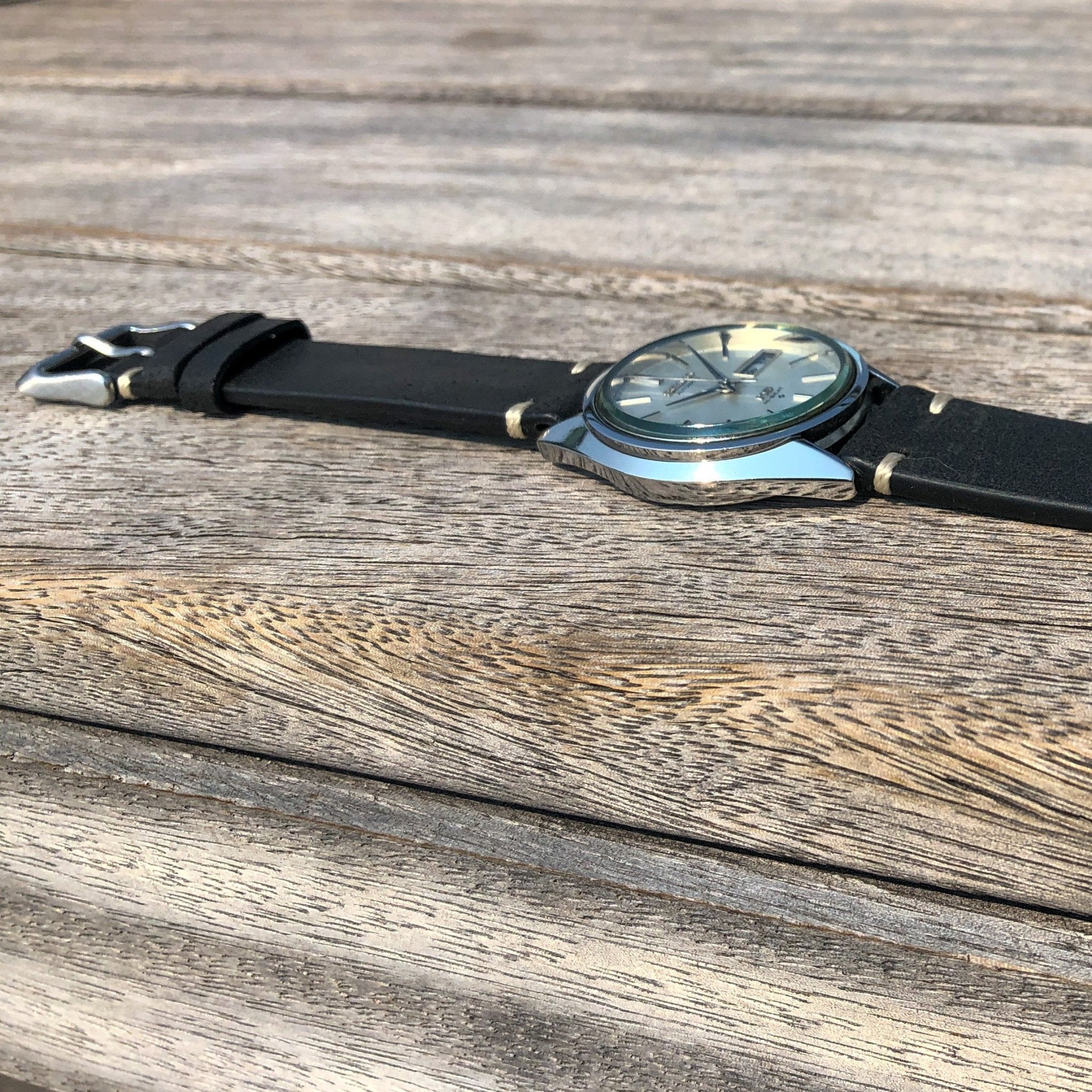 Vintage Black | Heritage Italian Calf Leather Watch Strap - Samurai Vintage Co.