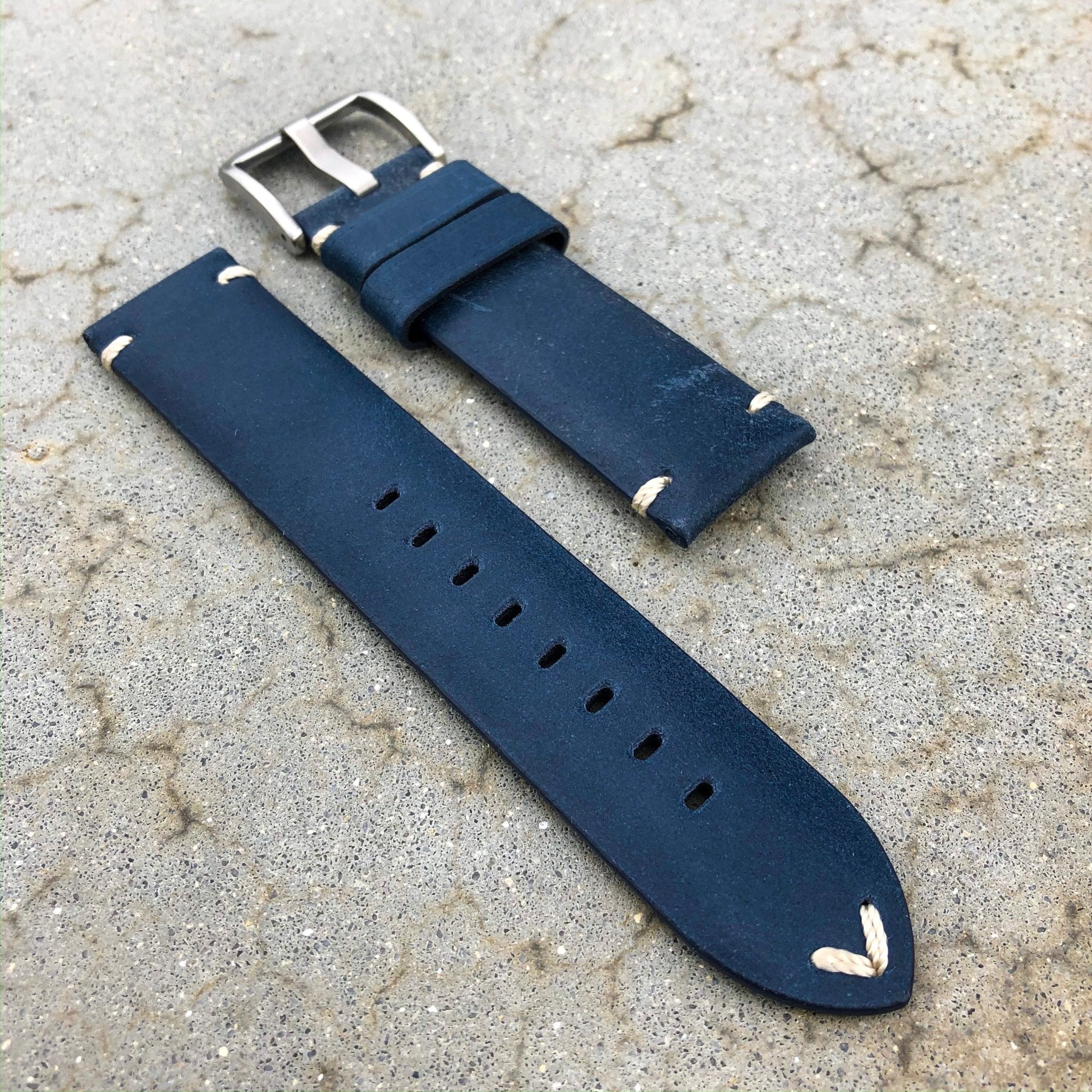 Vintage Blue | Stealth Calf Leather Watch Strap - Samurai Vintage Co.