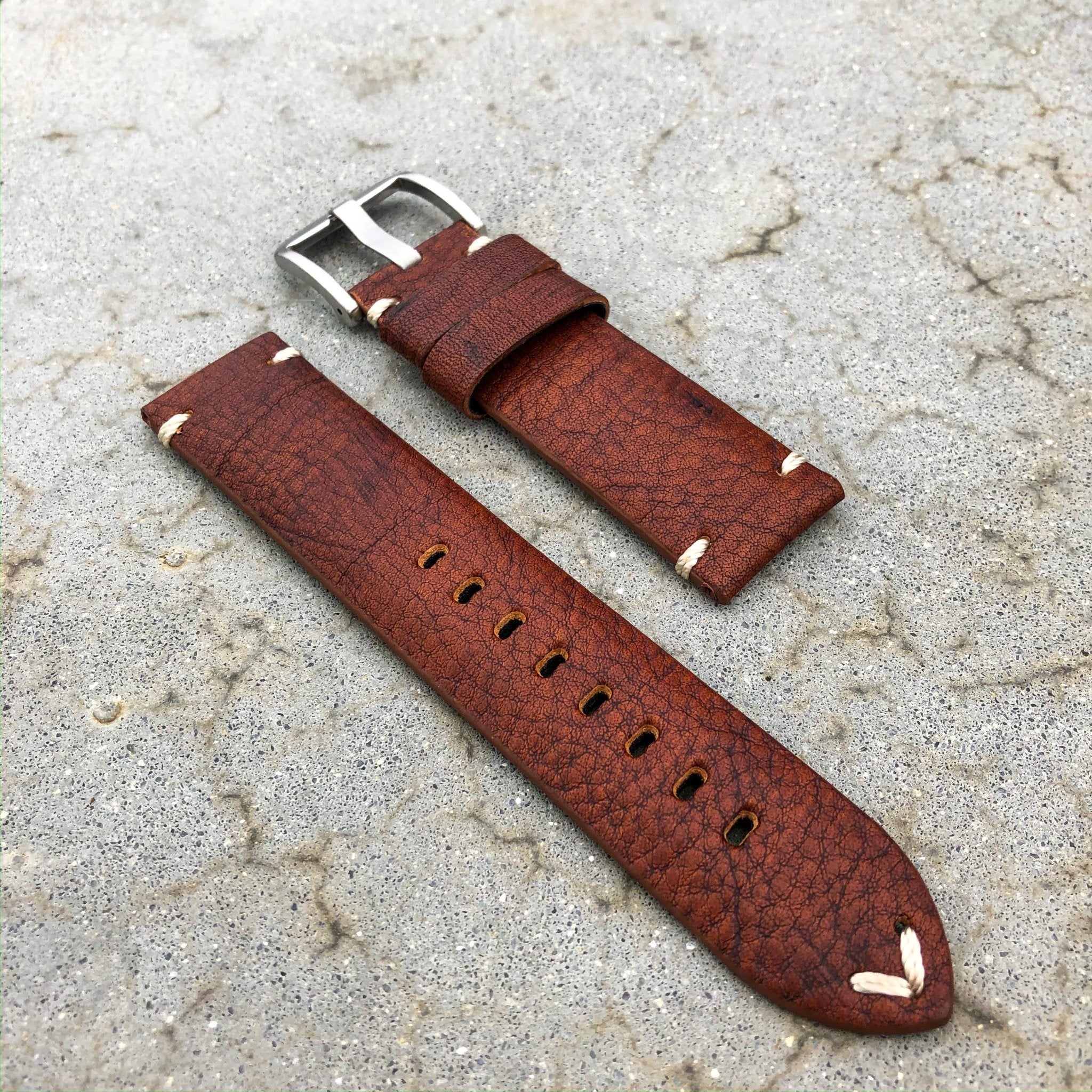 Vintage Brown | Stealth Calf Leather Watch Strap - Samurai Vintage Co.
