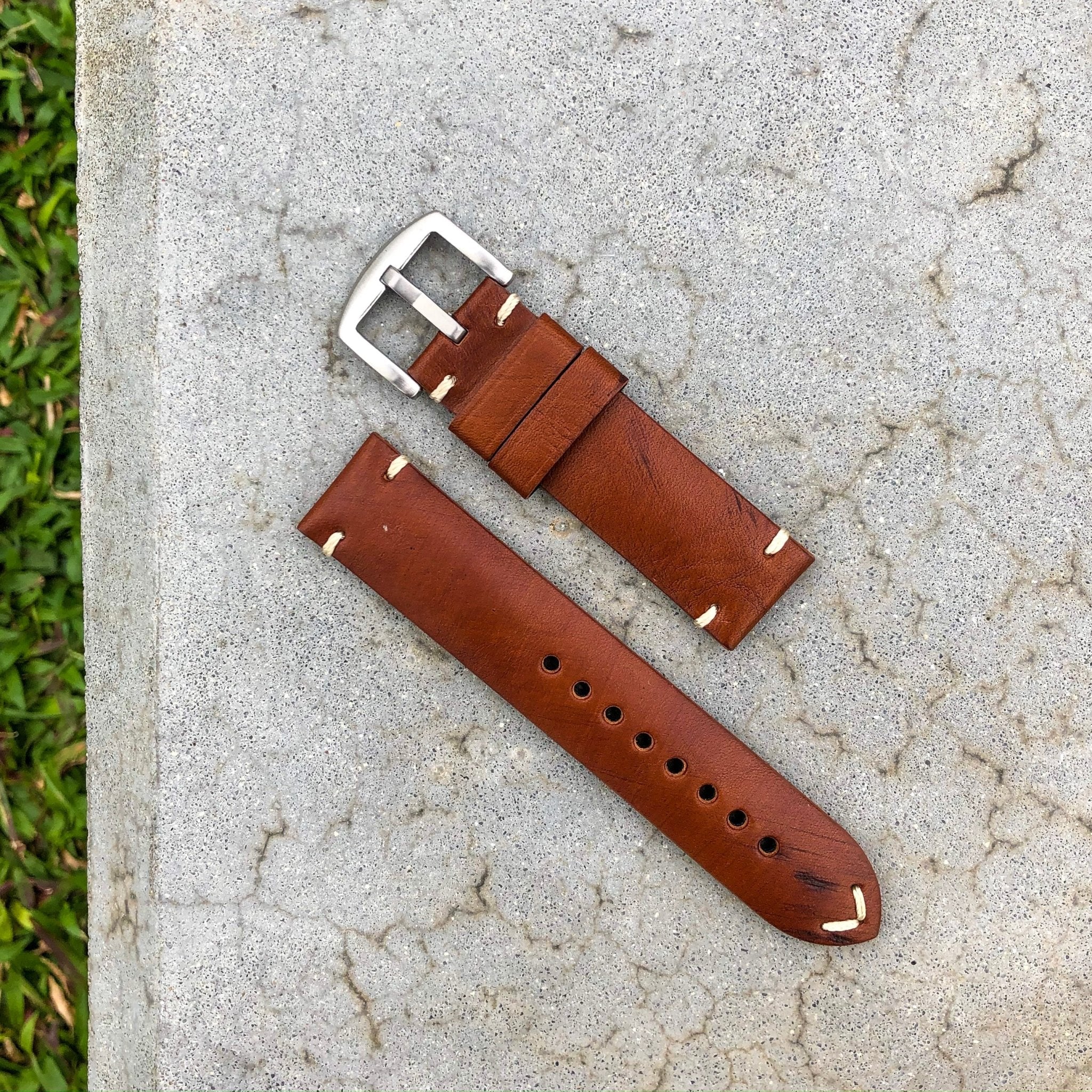 Vintage Red | Stealth Calf Leather Watch Strap - Samurai Vintage Co.