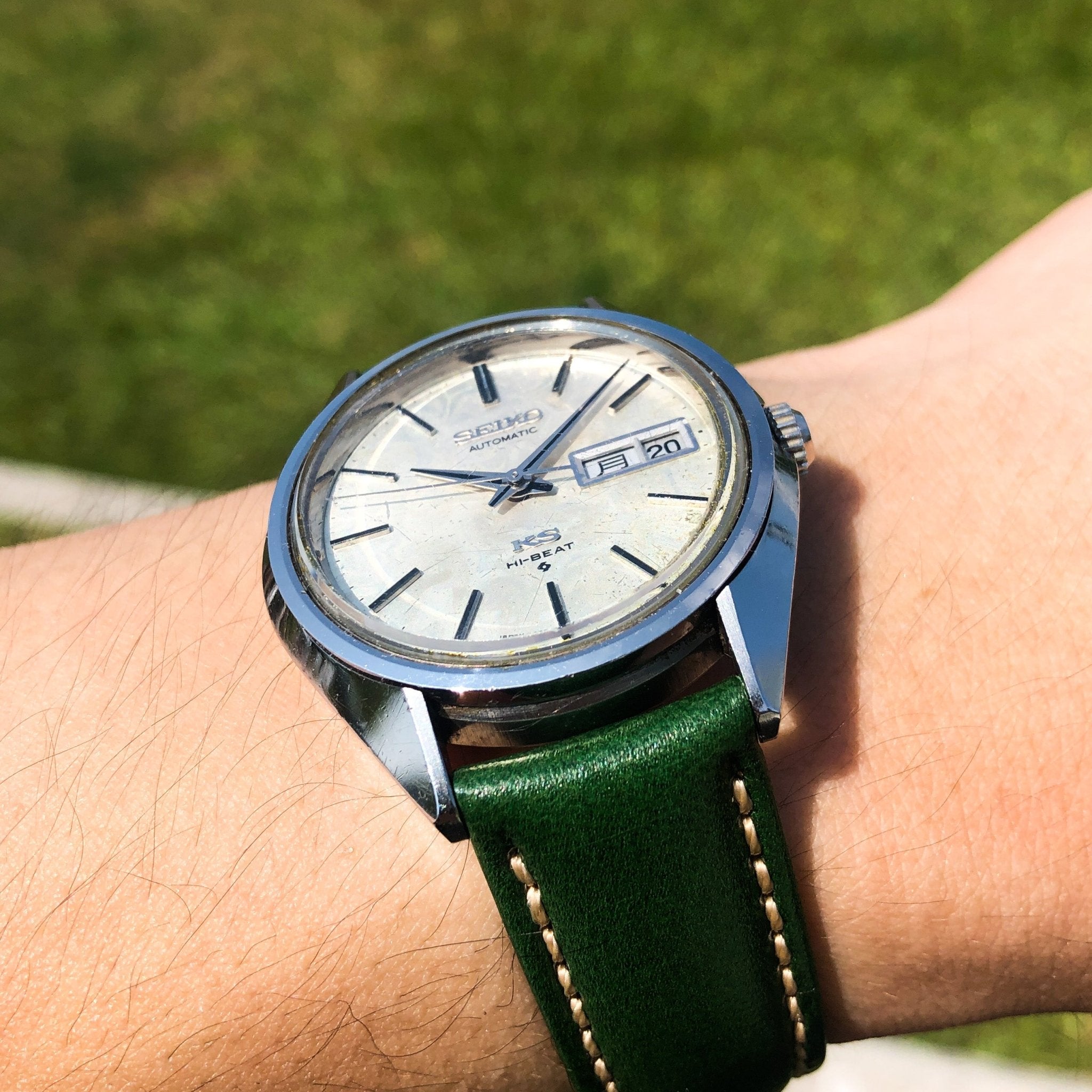 Vintage Watch | King Seiko 5626 - 7110R (with wave pattern patina dial) - Samurai Vintage Co.