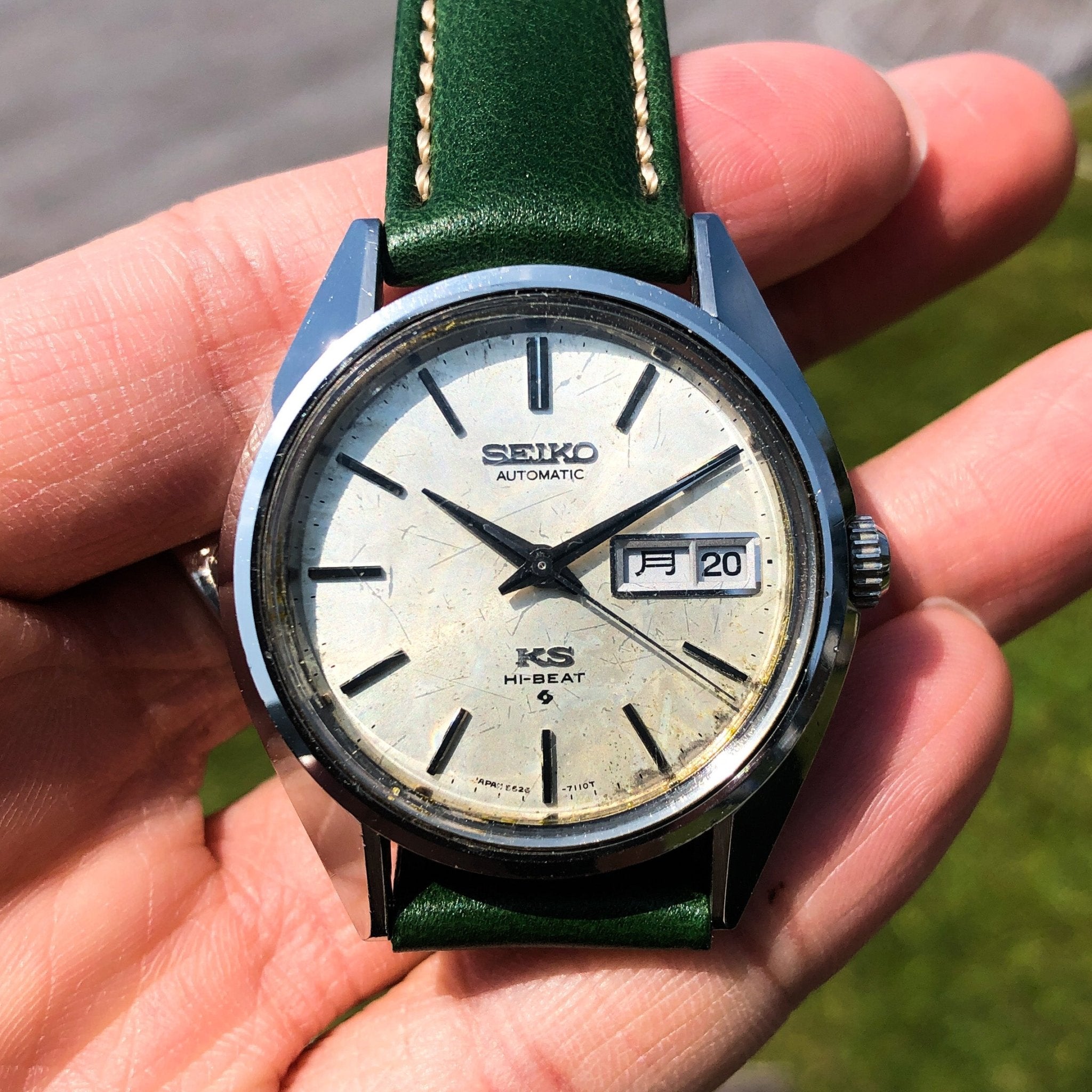 Vintage Watch | King Seiko 5626 - 7110R (with wave pattern patina dial) - Samurai Vintage Co.