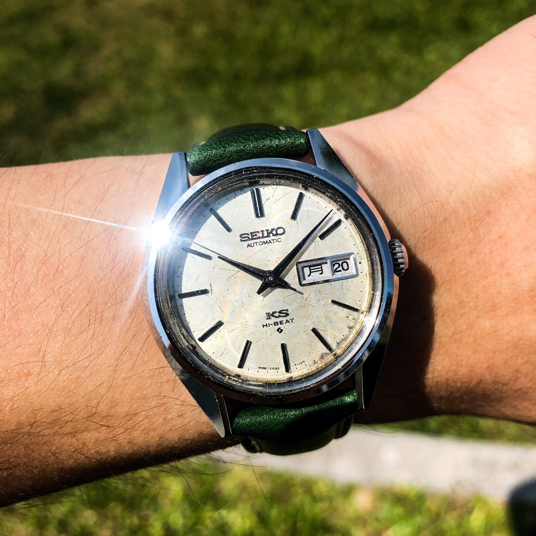 Vintage Watch | King Seiko 5626 - 7110R (with wave pattern patina dial) - Samurai Vintage Co.