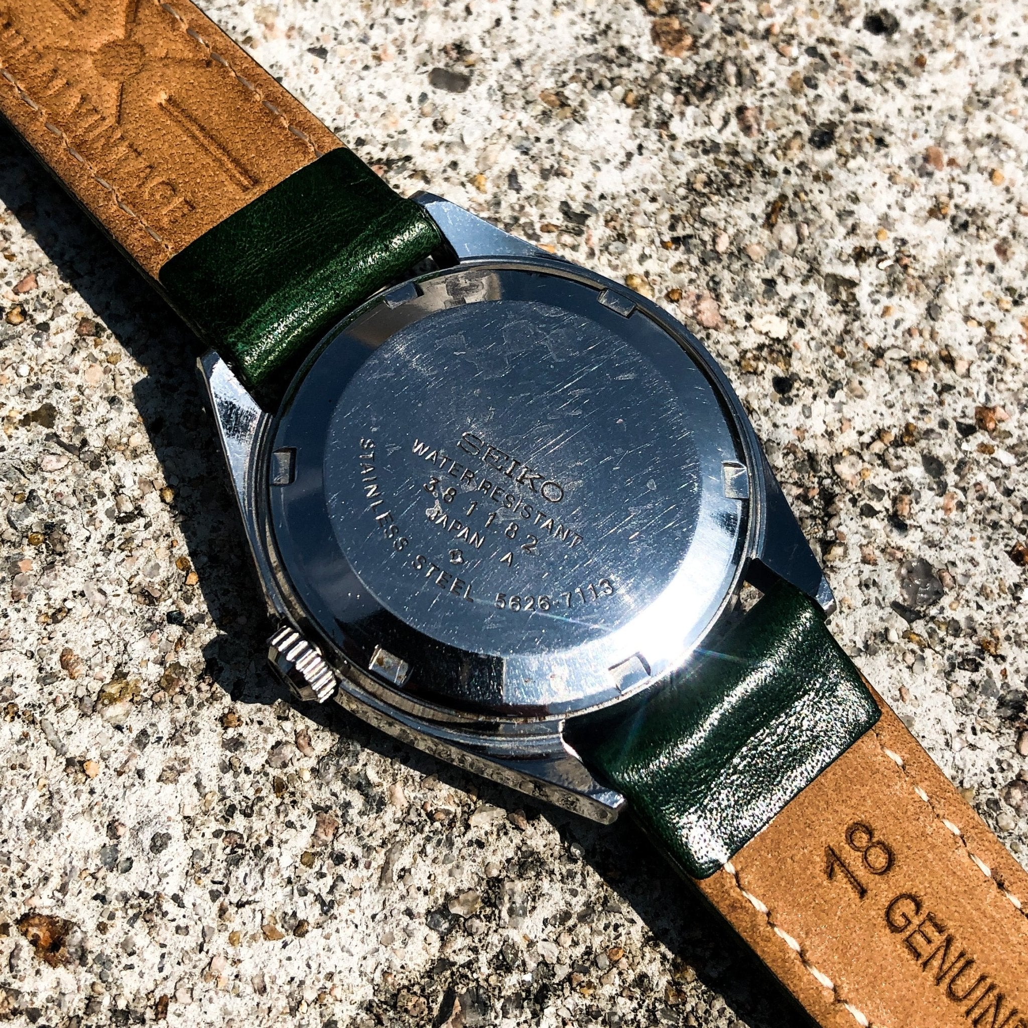 Vintage Watch | King Seiko 5626 - 7110R (with wave pattern patina dial) - Samurai Vintage Co.