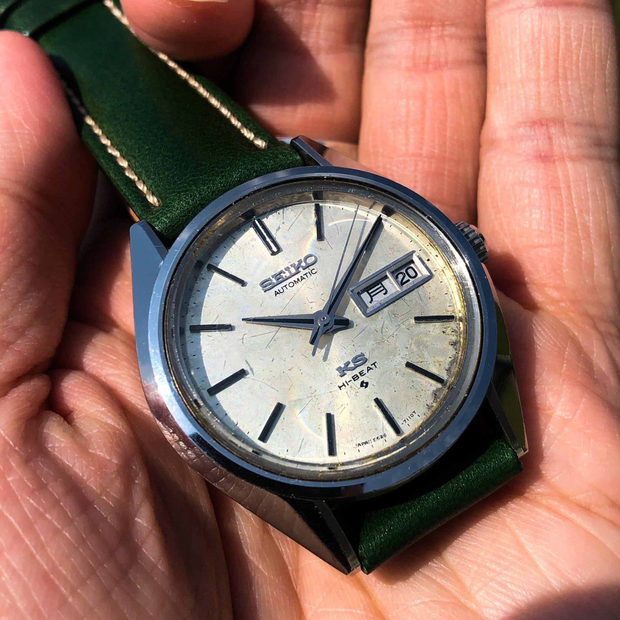 Vintage Watch | King Seiko 5626 - 7110R (with wave pattern patina dial) - Samurai Vintage Co.