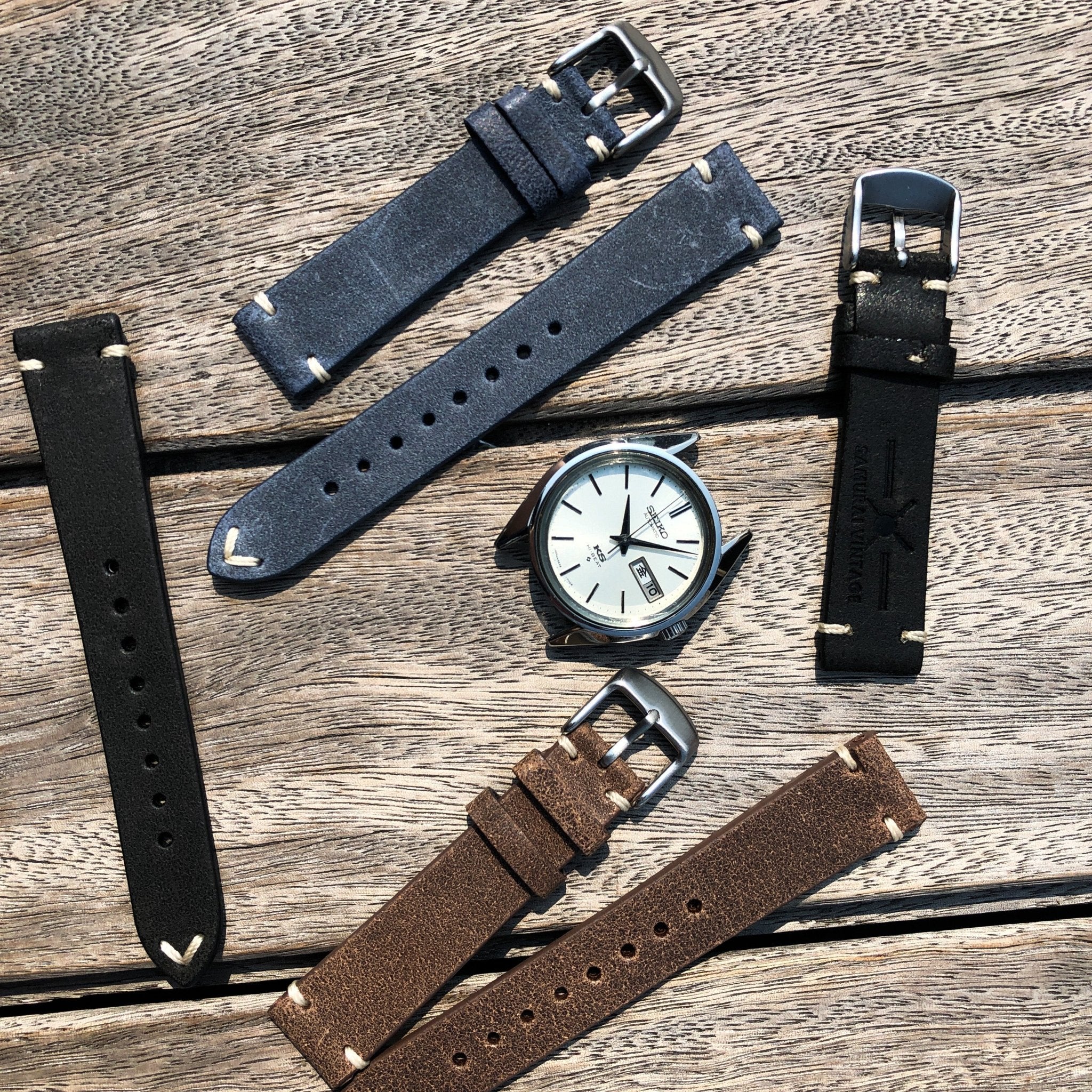 Walnut Brown | Heritage Italian Calf Leather Watch Strap - Samurai Vintage Co.