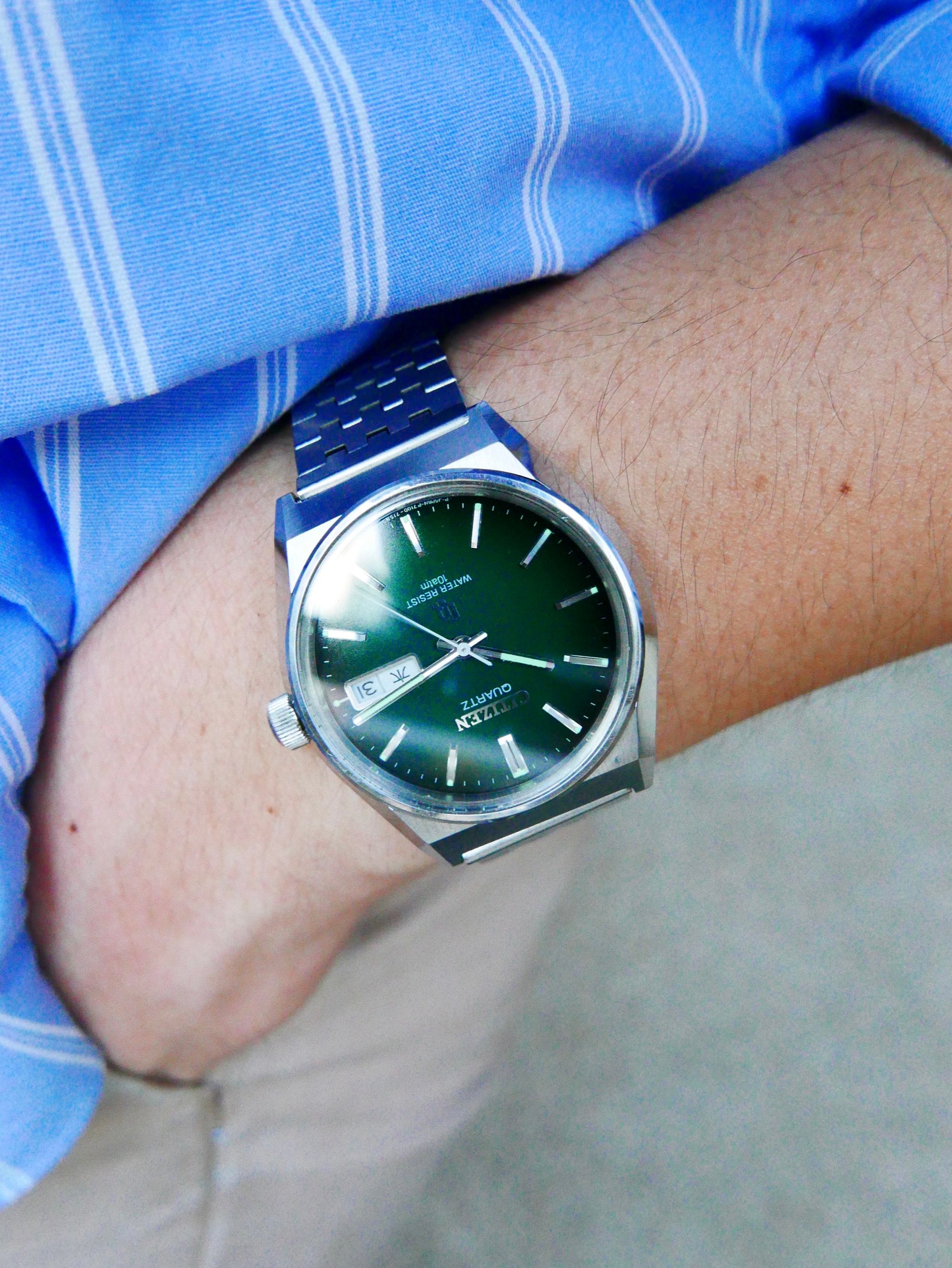 Vintage Watch | Citizen CQ 4-730020TA (Smoky Green Dial, Close to NOS)