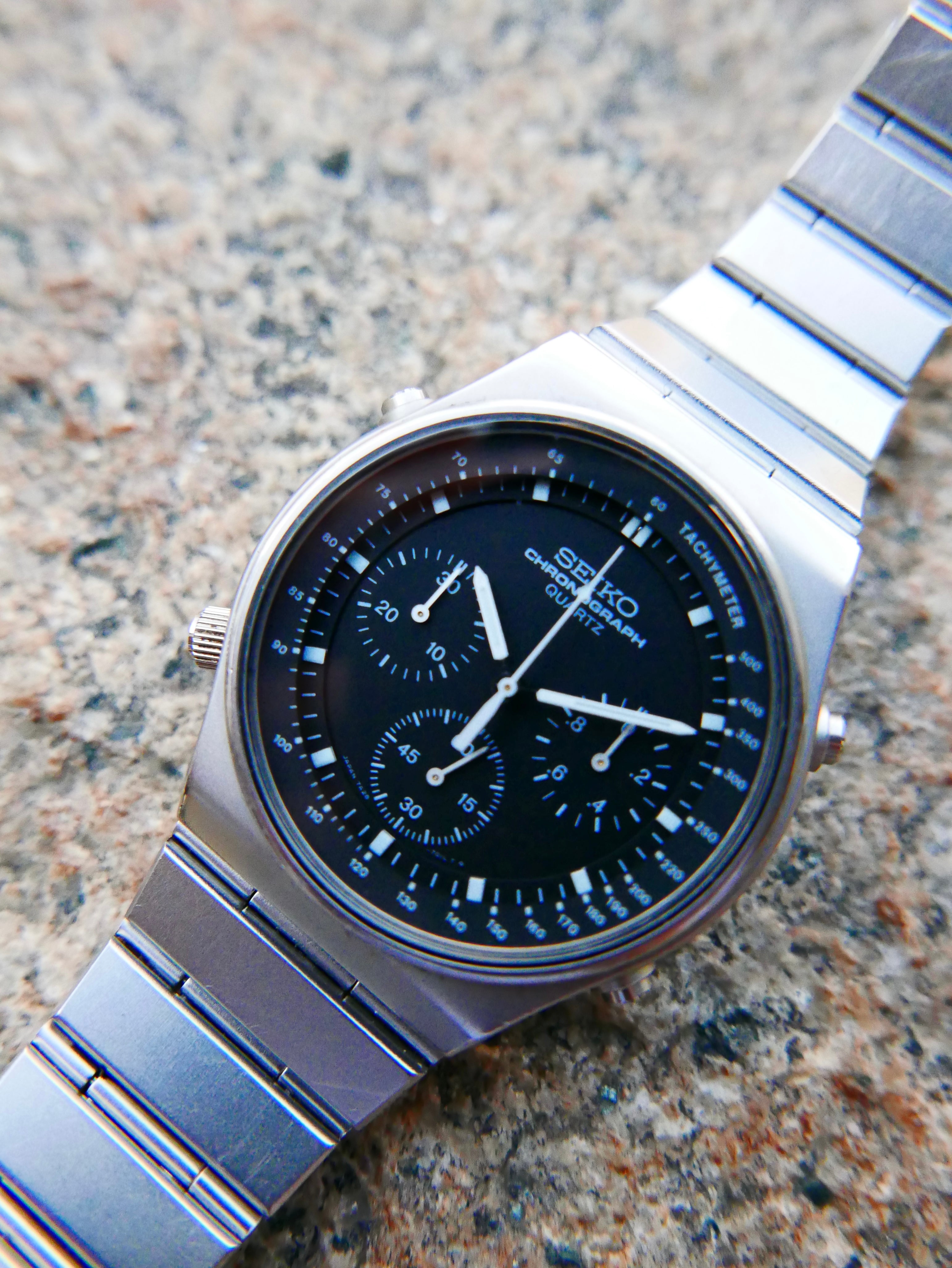 Vintage Watch | Seiko Quartz Chronograph 7A28-701LT Speedmaster (Black Dial)