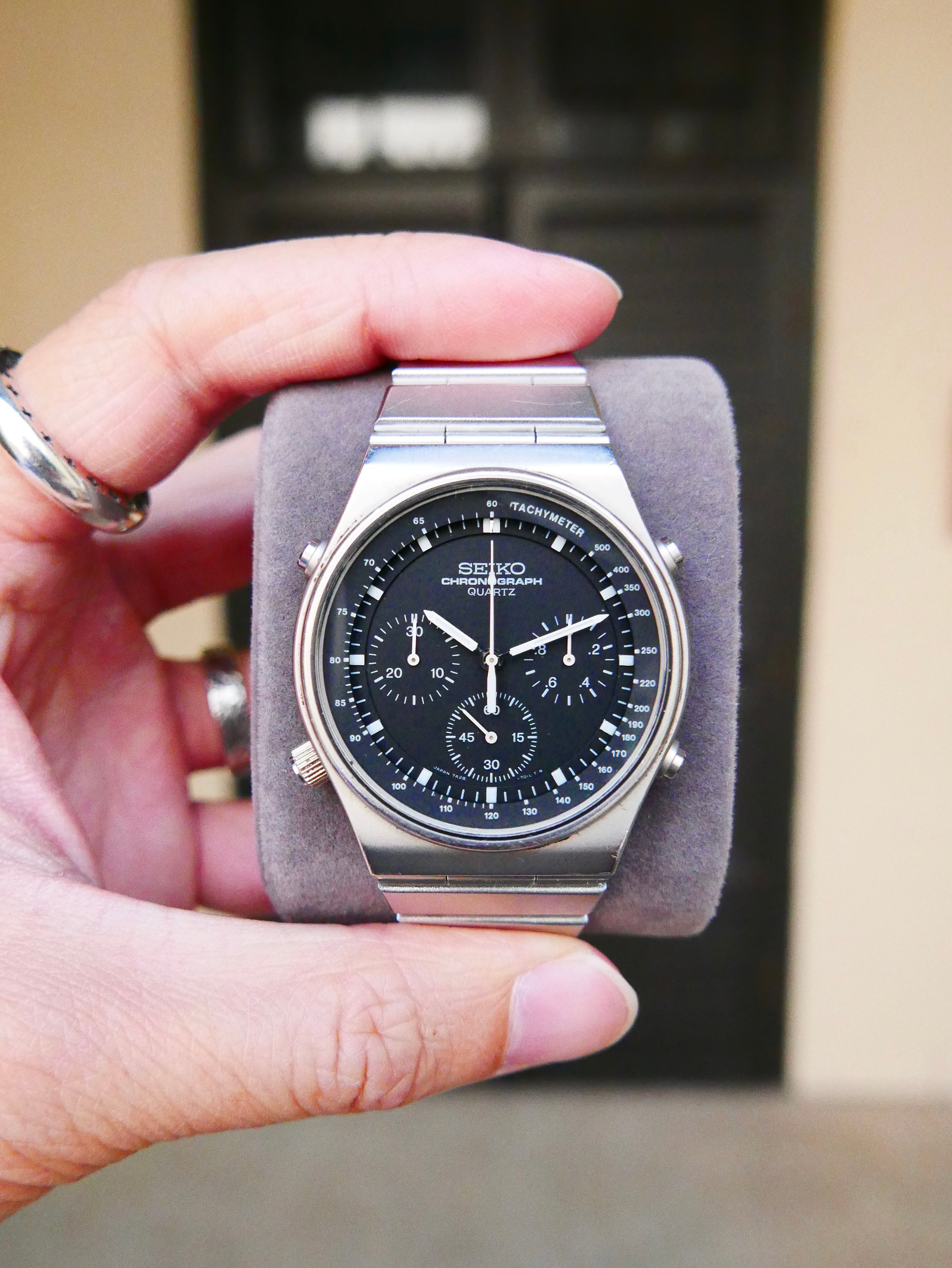 Vintage Watch | Seiko Quartz Chronograph 7A28-701LT Speedmaster (Black Dial)