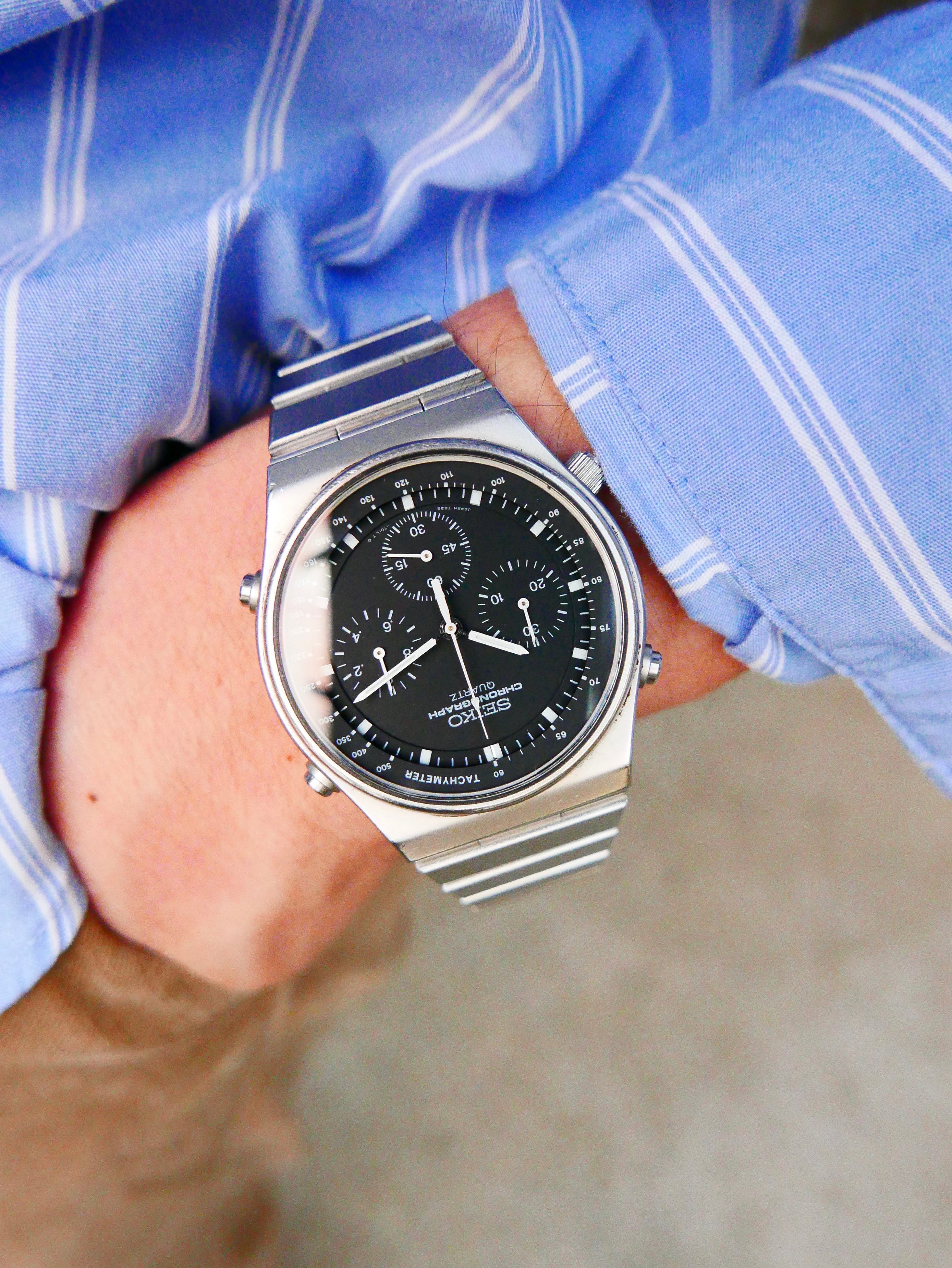 Vintage Watch | Seiko Quartz Chronograph 7A28-701LT Speedmaster (Black Dial)