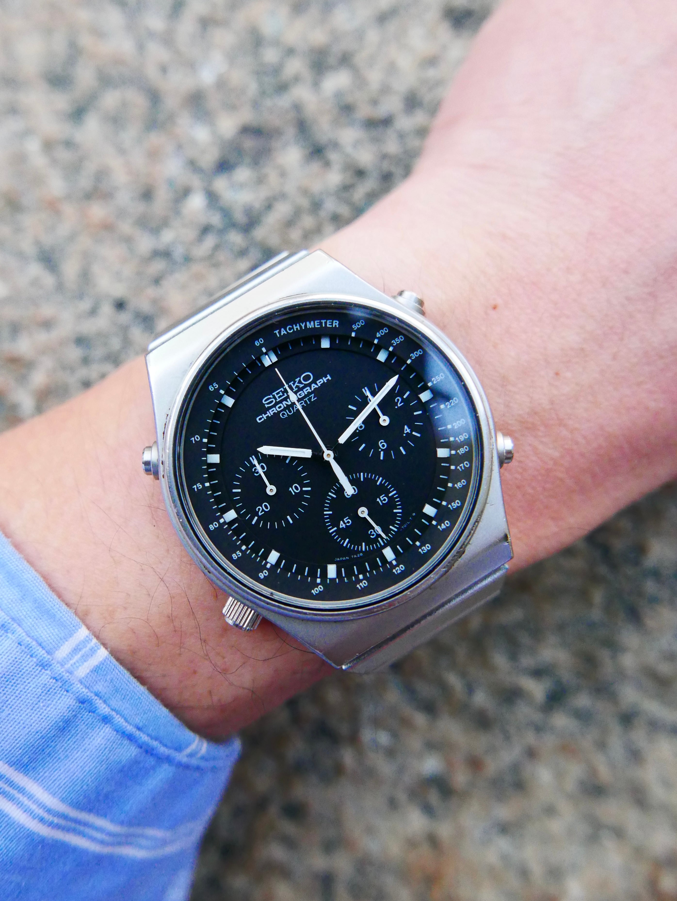 Vintage Watch | Seiko Quartz Chronograph 7A28-701LT Speedmaster (Black Dial)