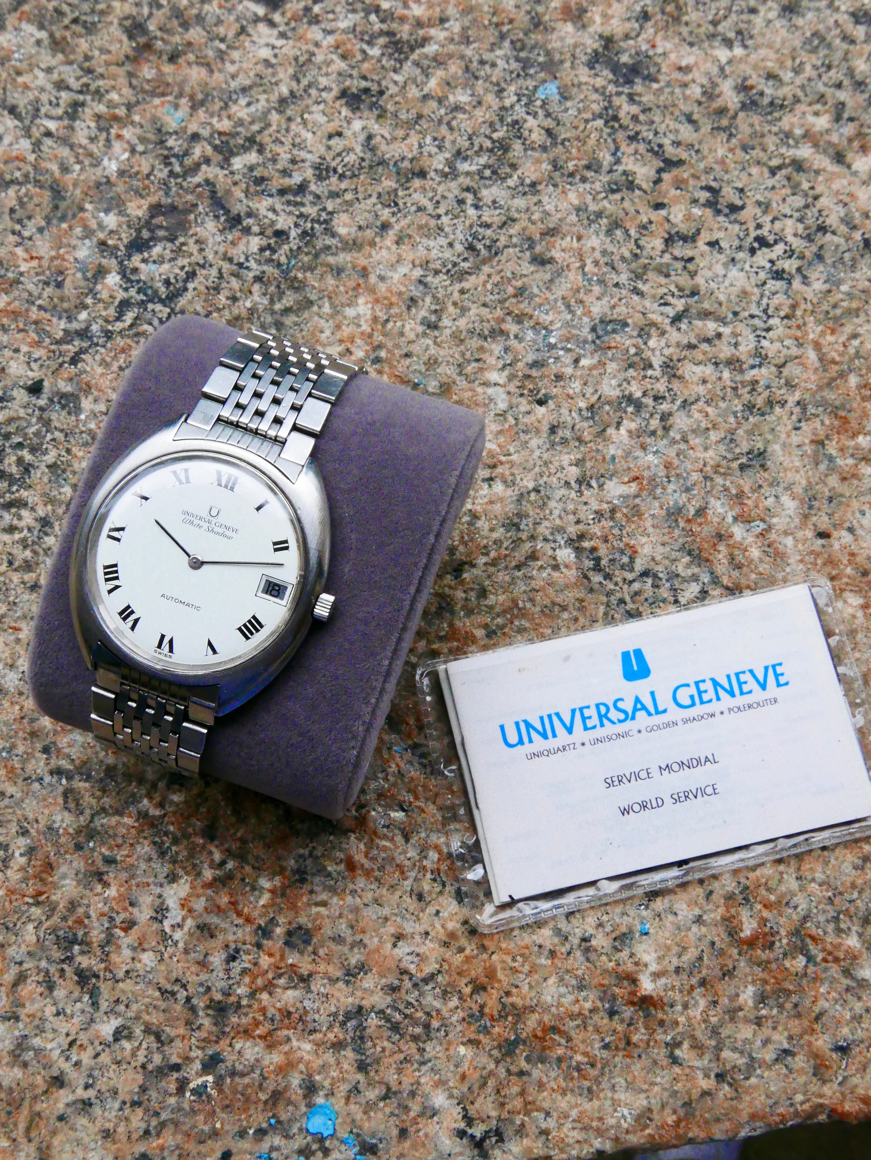 UNIVERSAL GENEVE 867102 ホワイトシャドウ 自動巻き時計 UNIVERSAL GENEVE WHITE SHADOW Micro-rotor Automatic Ref