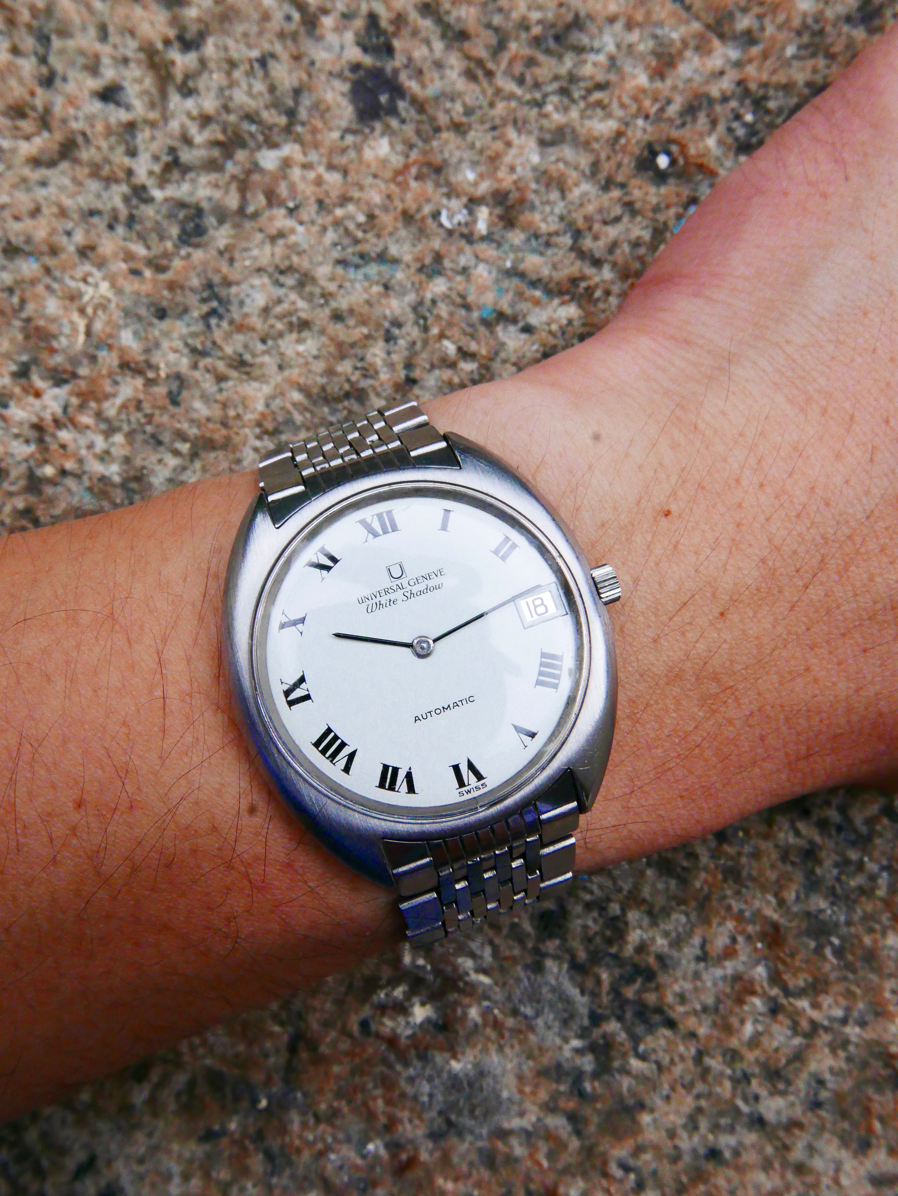Vintage Watch | Universal Geneve White Shadow Automatic 867102 (With Certificate & Paper)