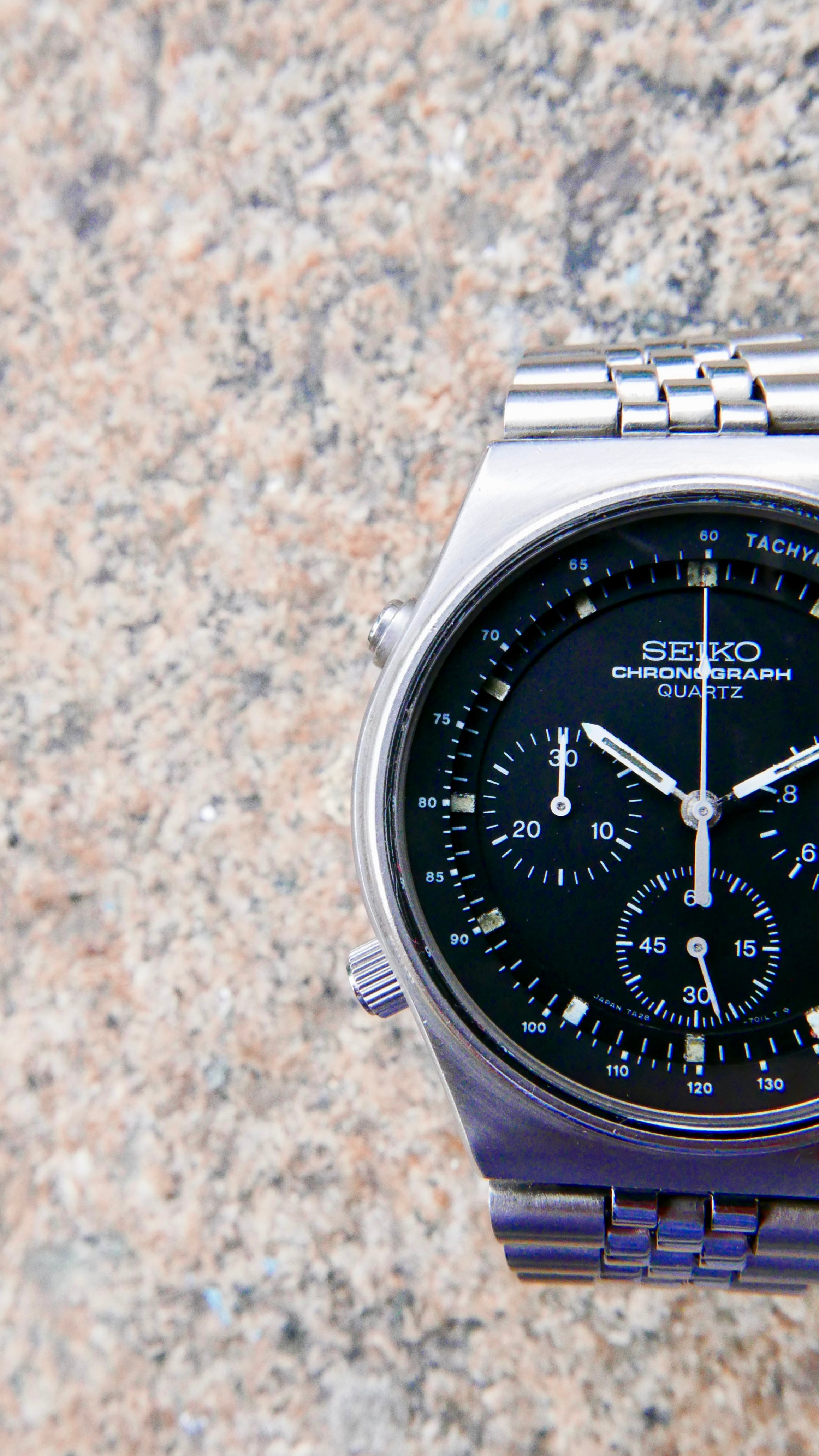 Vintage Watch | Seiko Quartz Chronograph 7A28-701LT Speedmaster (Black Dial)