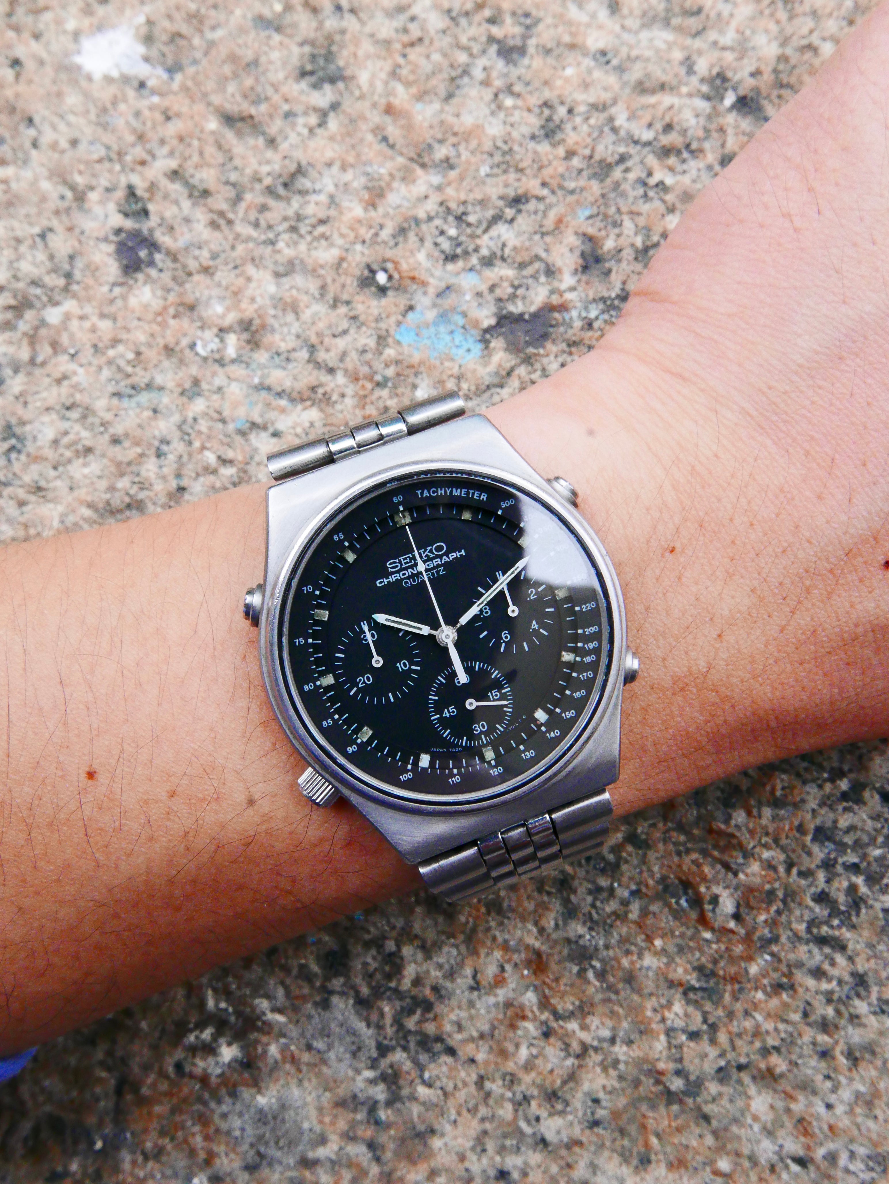 Vintage Watch | Seiko Quartz Chronograph 7A28-701LT Speedmaster (Black Dial)