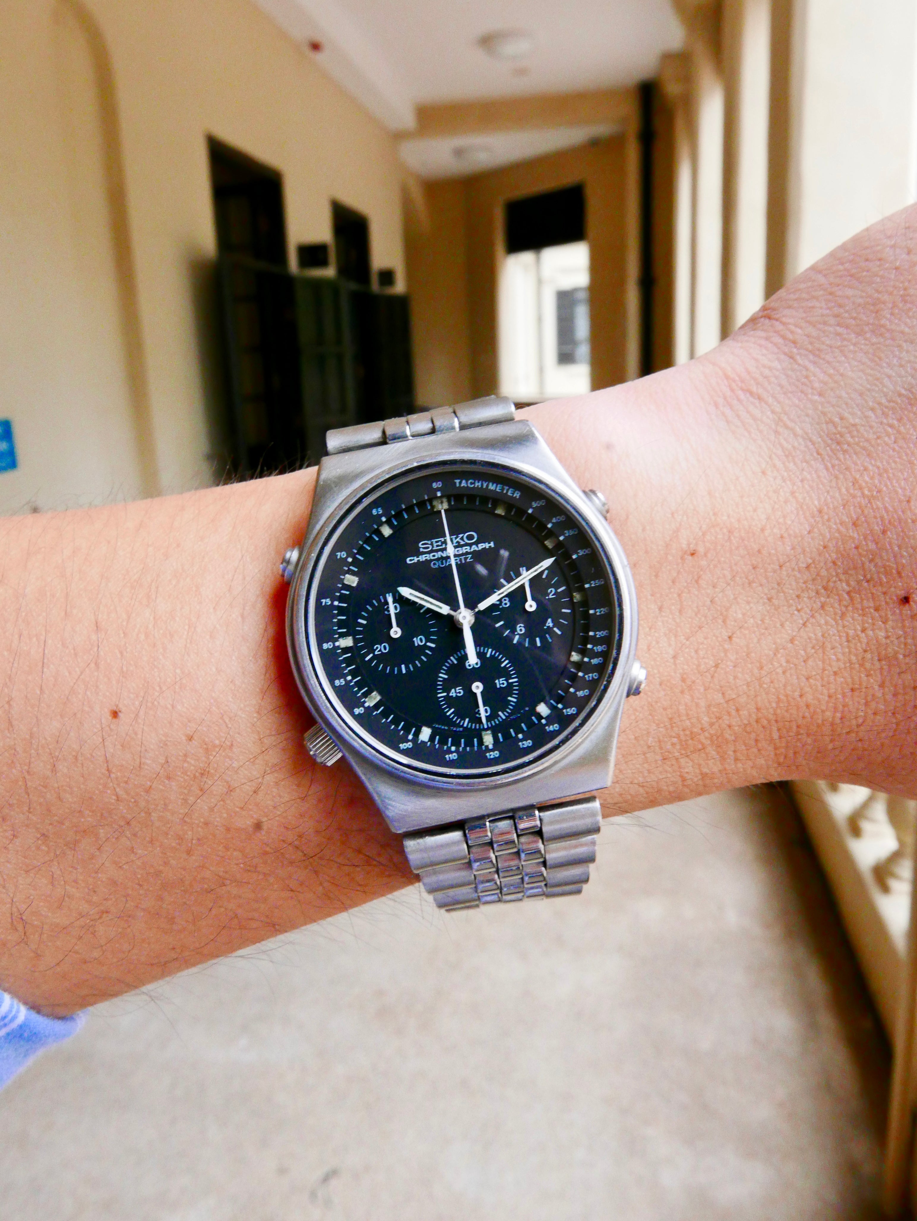 Vintage Watch | Seiko Quartz Chronograph 7A28-701LT Speedmaster (Black Dial)